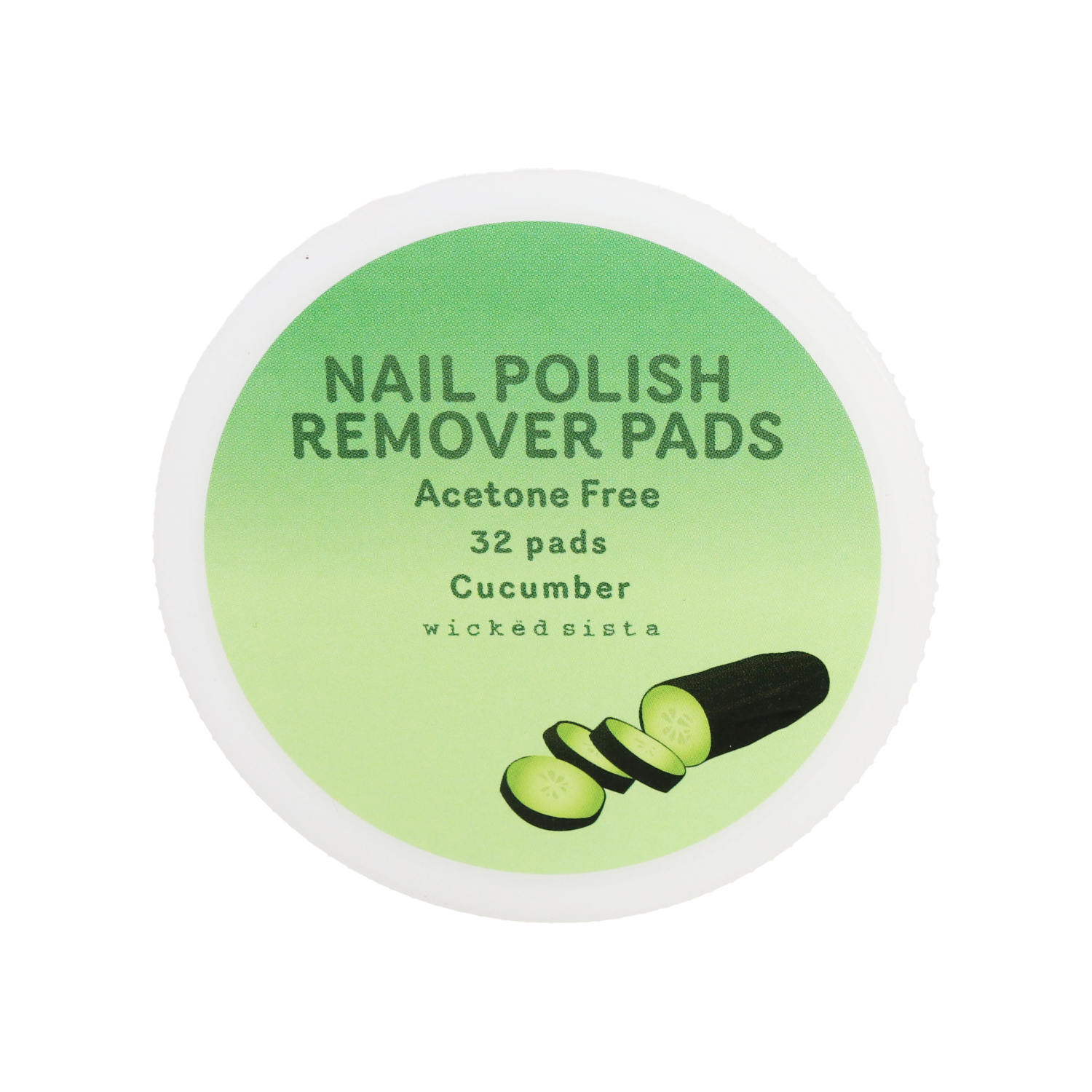 Wicked Sista Nail Polish Remover Pads Cucumber 1 each - Image 1