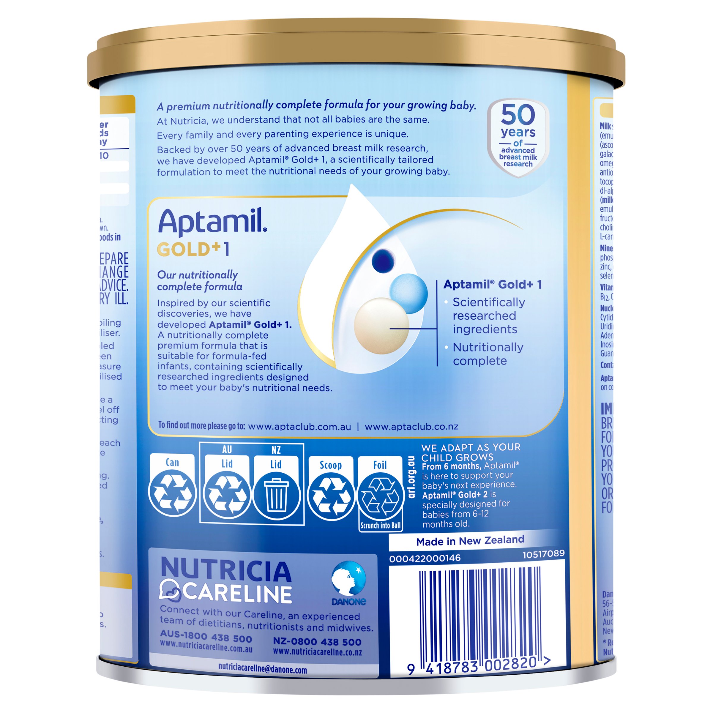 Aptamil Gold + Pronutra Infant Formula 900g - Image 2