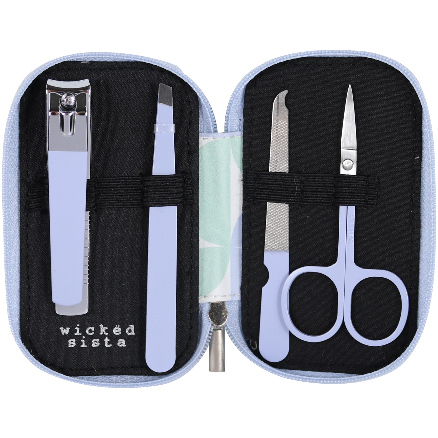 Wicked Sista Zipper Manicure Set Demi Geo 4 piece - Image 2