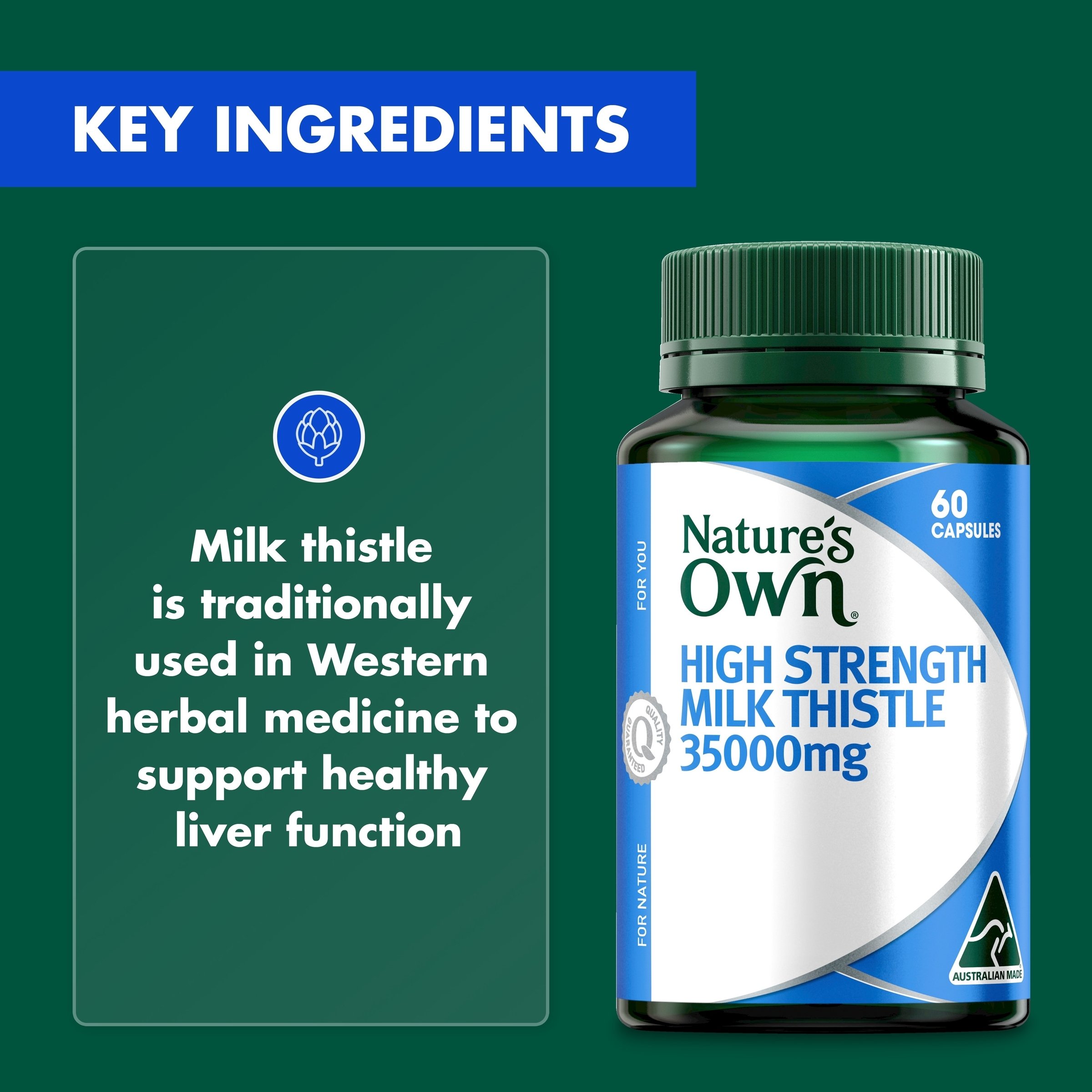 Nature's Own High Strength Milk Thistle 35000mg - 60 capsules - Image 9