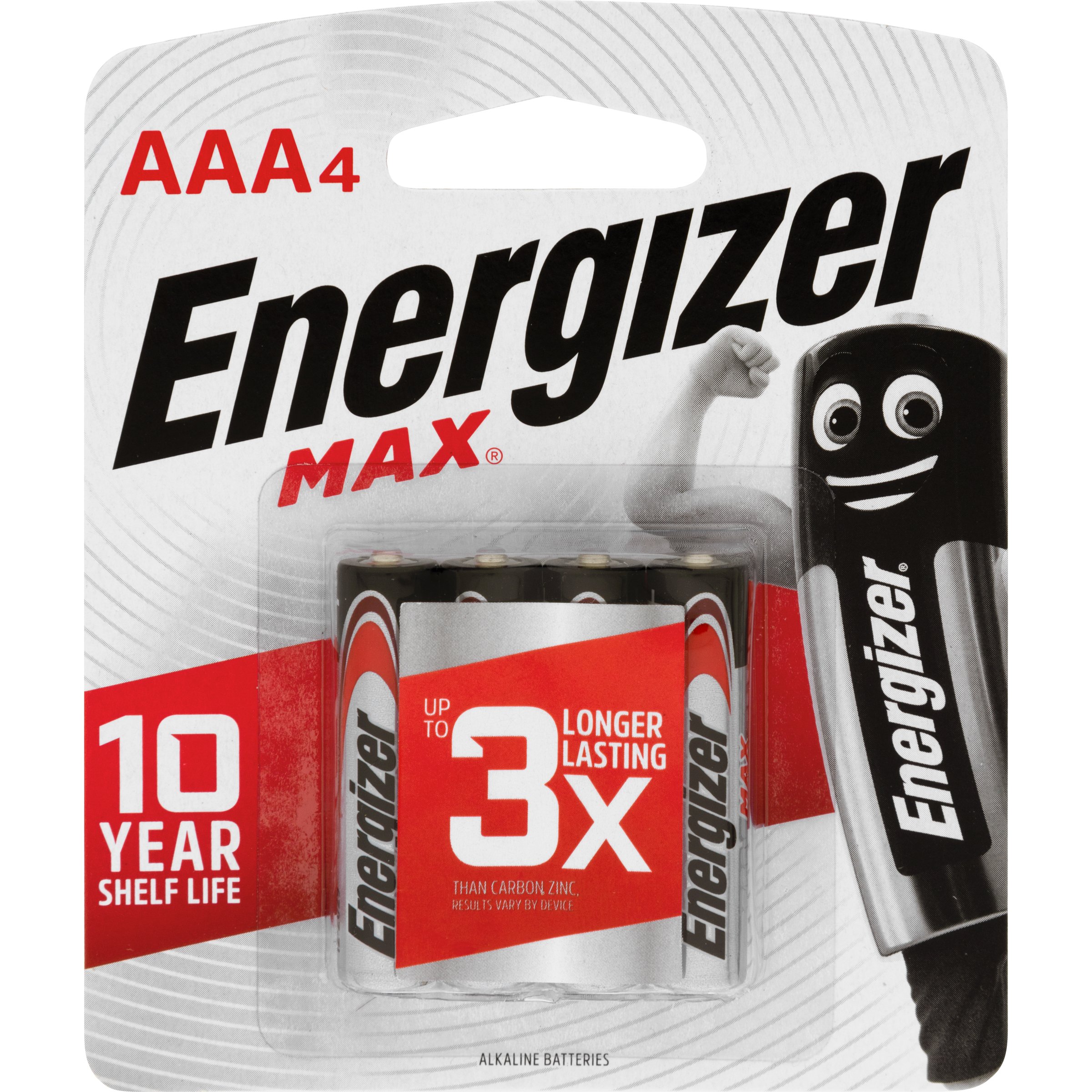 Energizer Max AAA Alkaline Batteries E92 - 4 pack