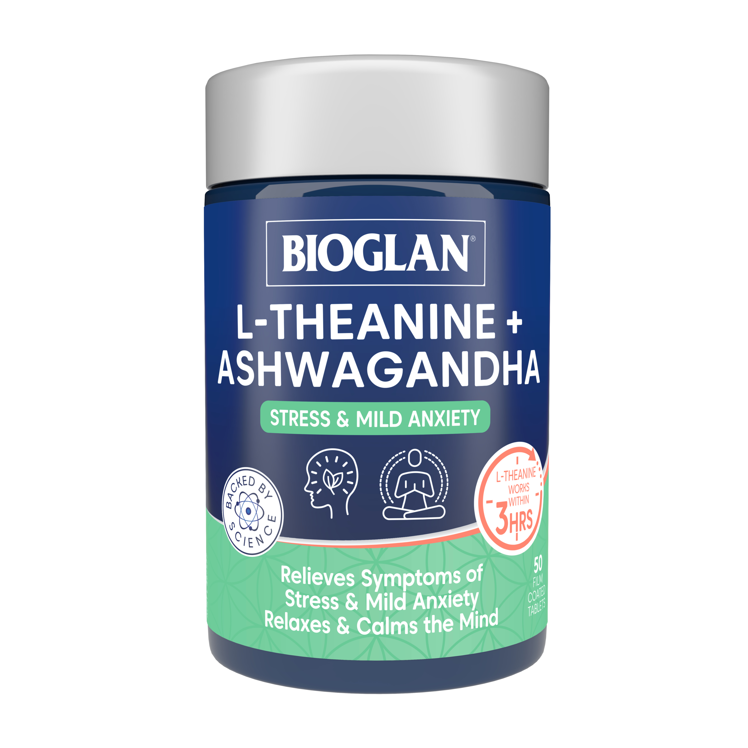Bioglan L-Theanine + Ashwagandha 50 capsules - Image 1