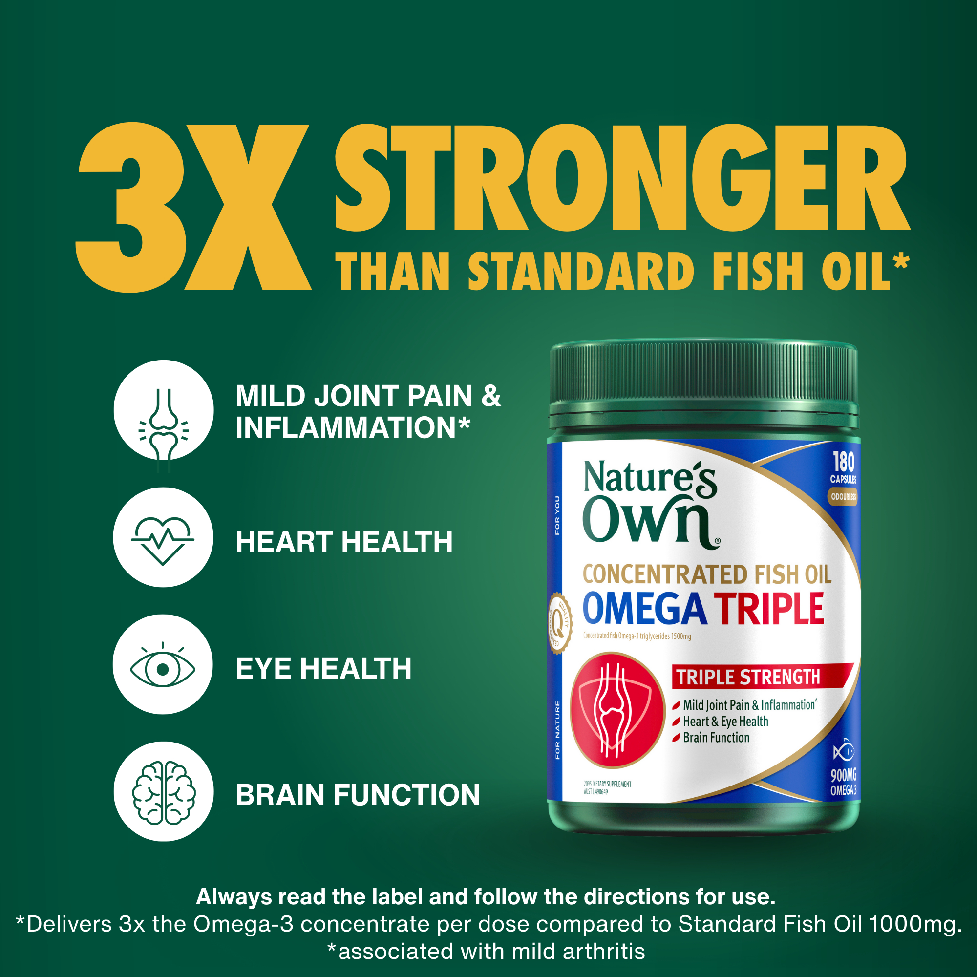 Nature's Own Concentrated Omega Triple 180 soft gel capsules - Image 4