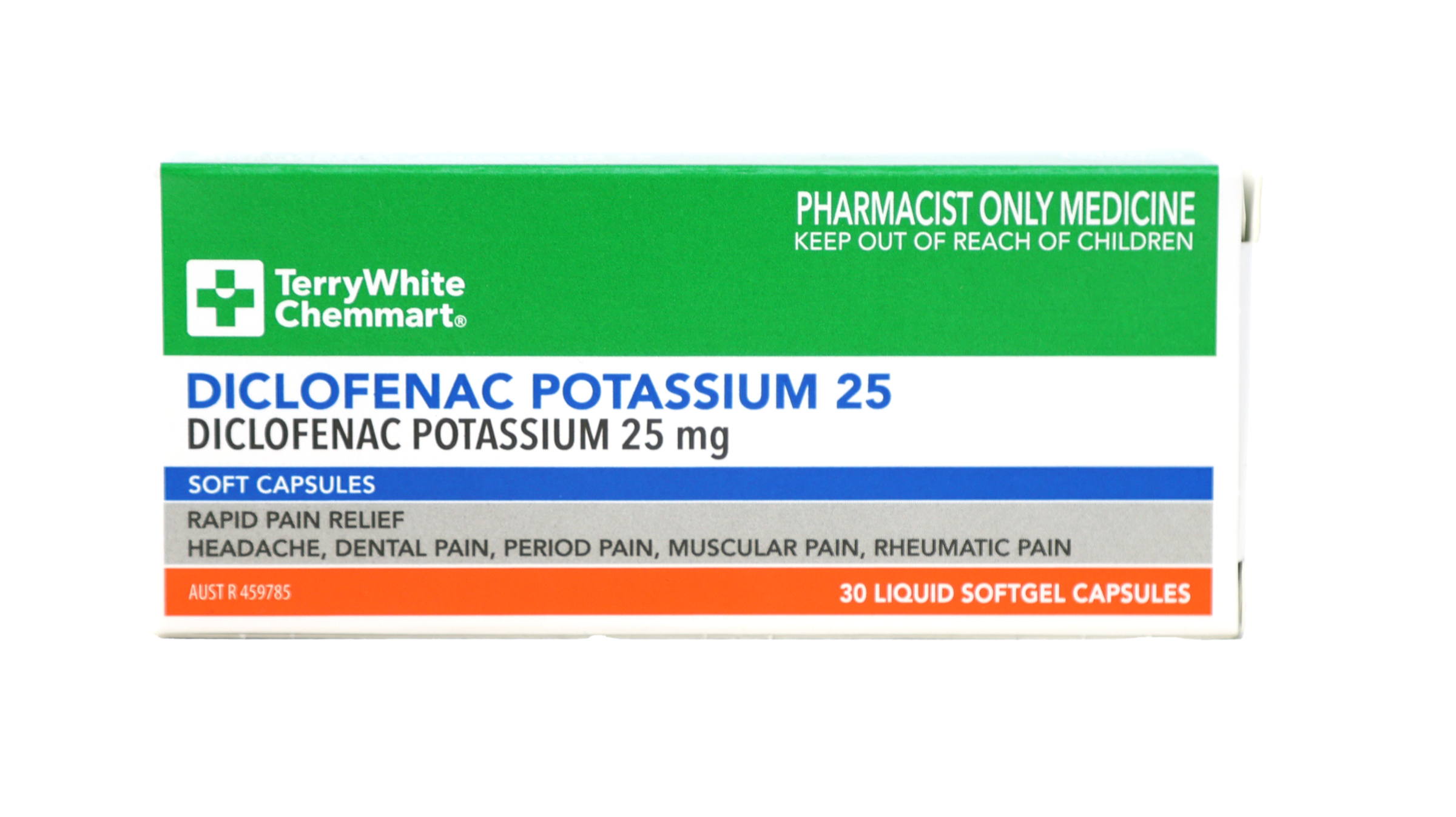 TerryWhite Chemmart Diclofenac Potassium 25mg - 30 liquid capsules
