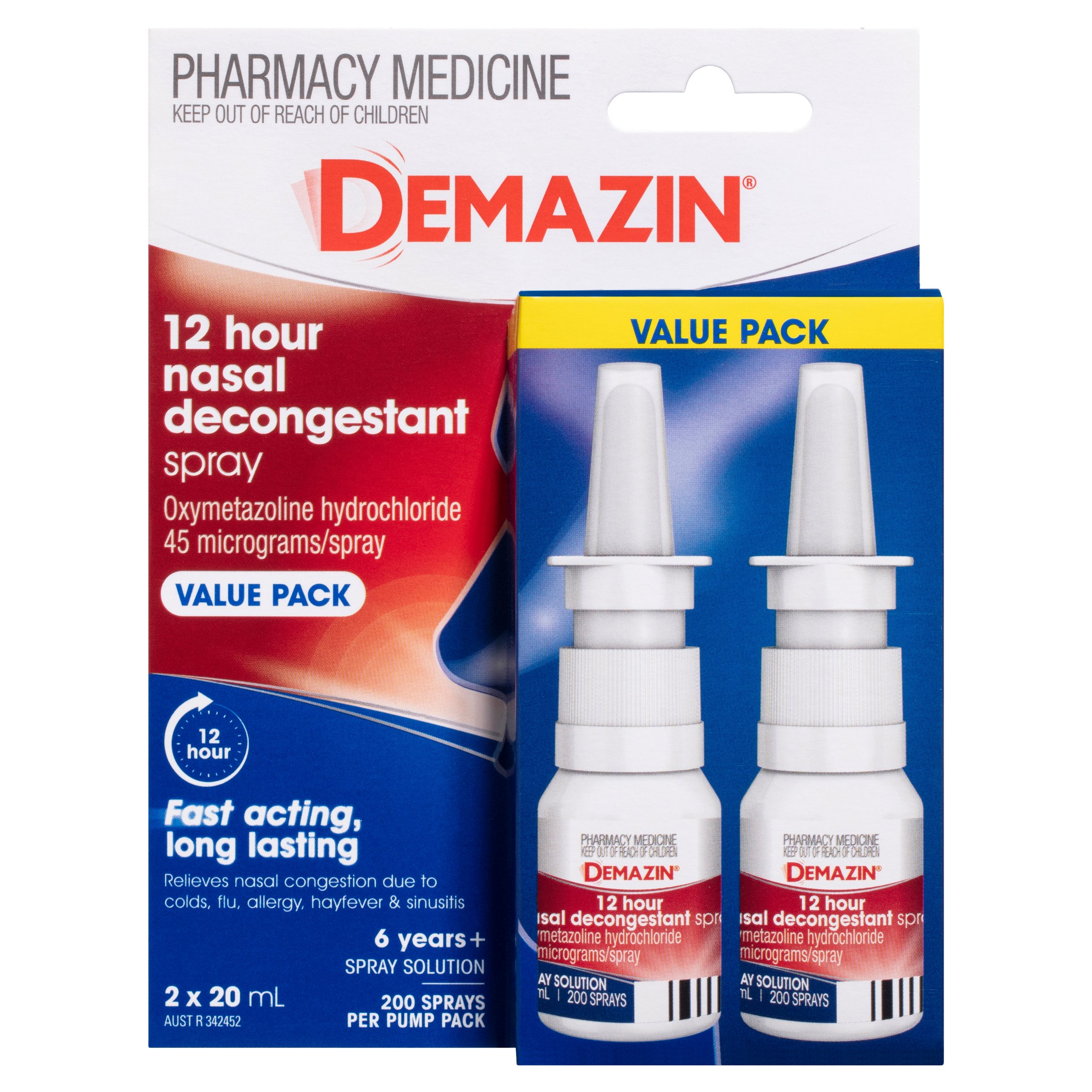 Demazin 12 Hour Decongestant Nasal Spray 20ml - 2 pack - Image 5