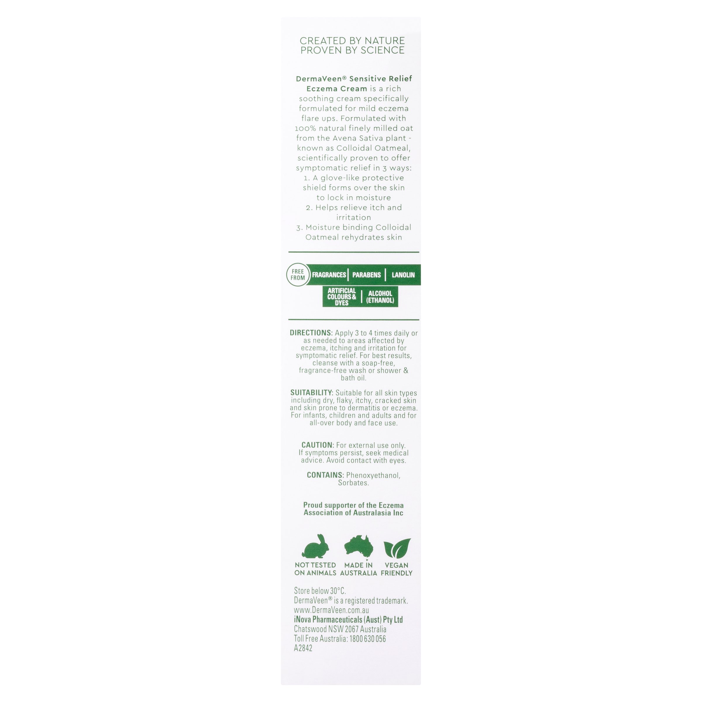 DermaVeen Sensitive Relief Eczema Cream 100ml - Image 2