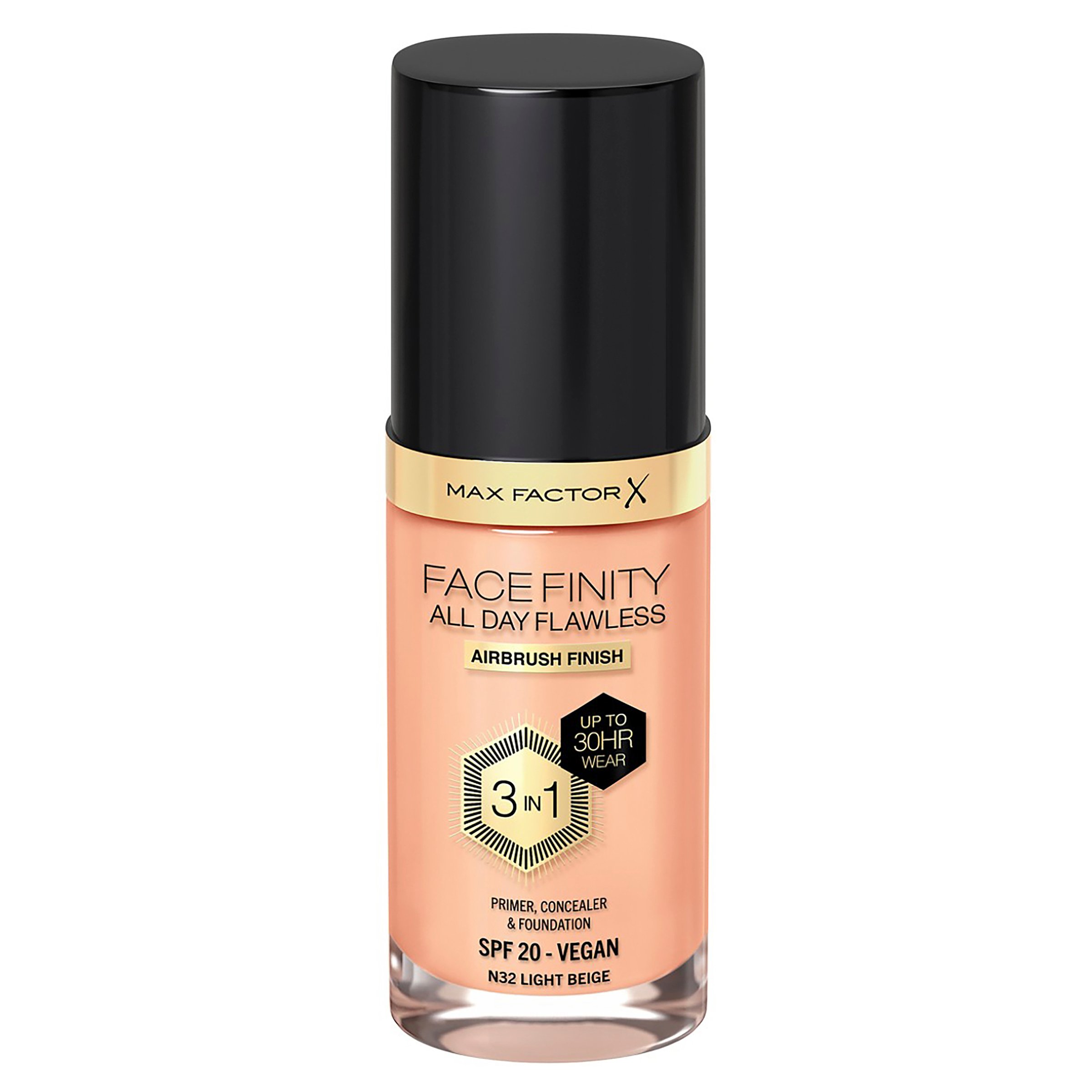 Max Factor Facefinity All Day Flawless D5 Free Foundation Light Beige 32 - Image 6