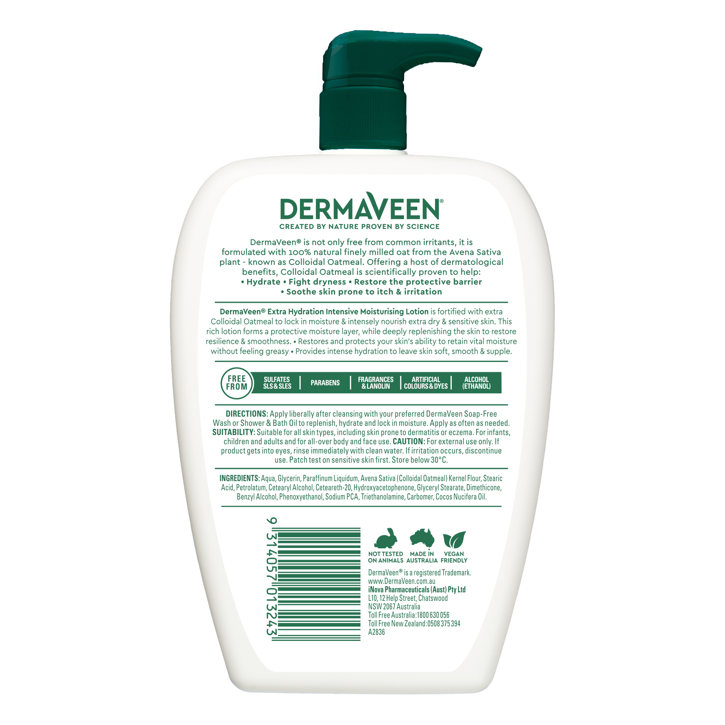 DermaVeen Extra Intensive Moisturising Lotion 500ml - Image 2