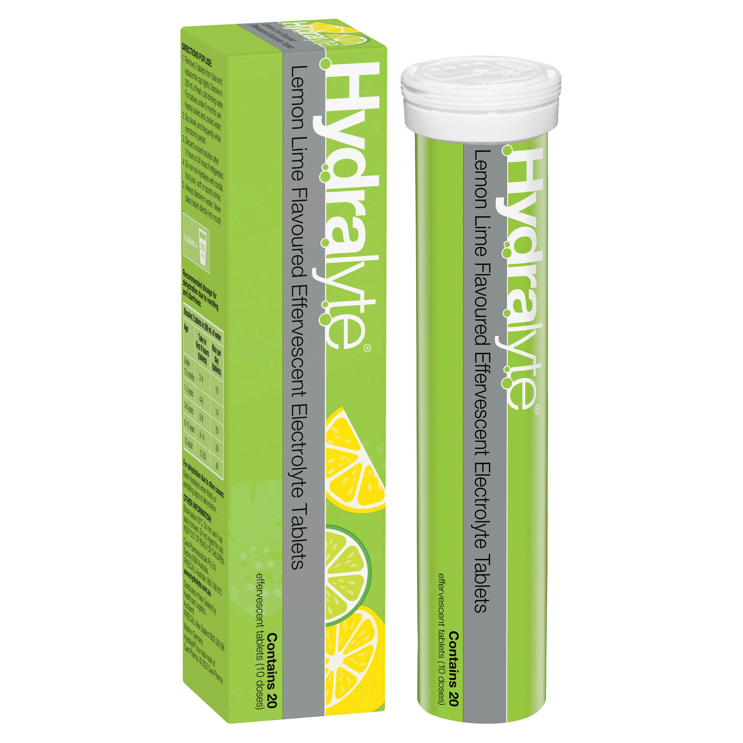 Hydralyte Effervescent Lemon Lime 20 tablets - Image 6