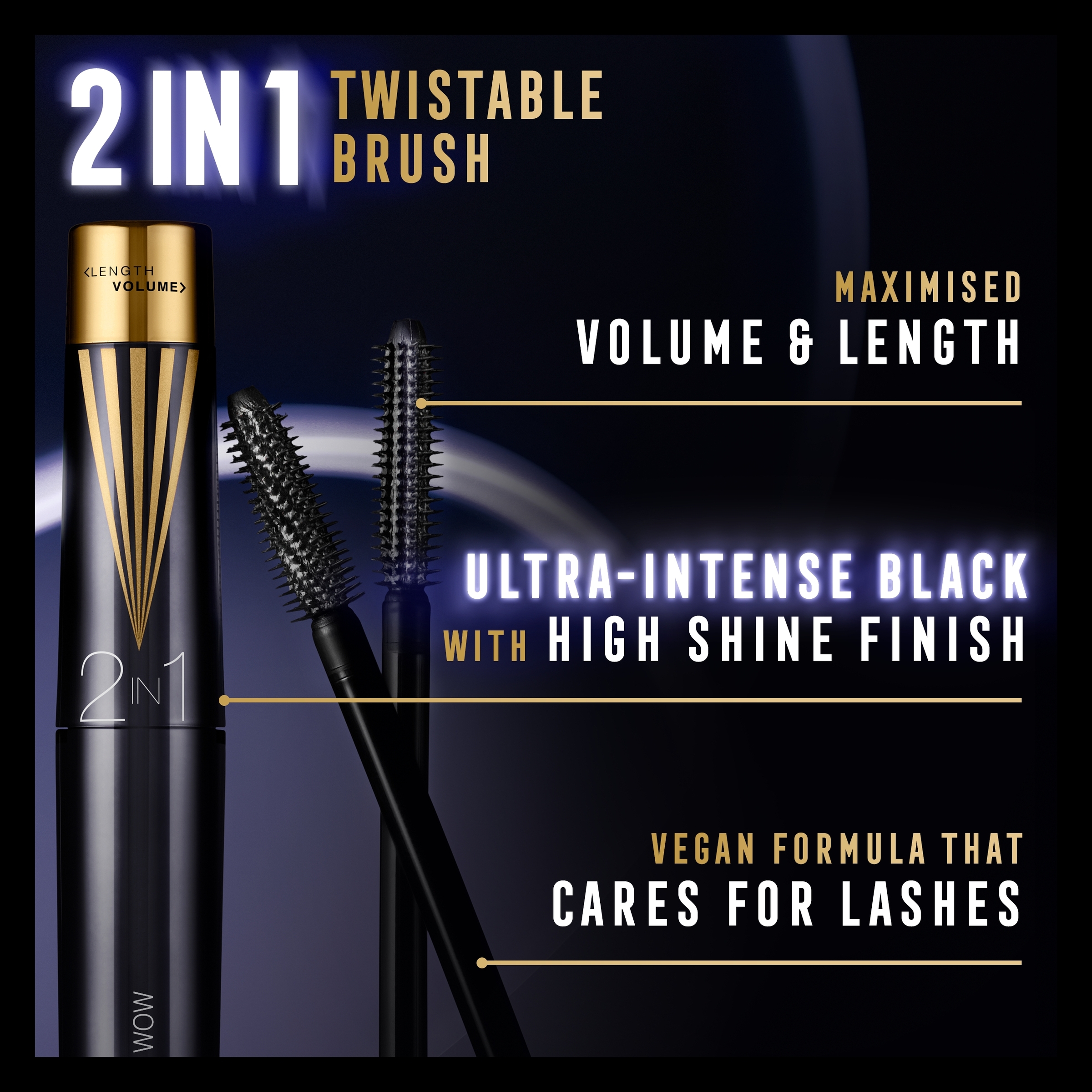 Max Factor Masterpiece 2-In-1 Lash Wow Shade Super Black 7ml - Image 3