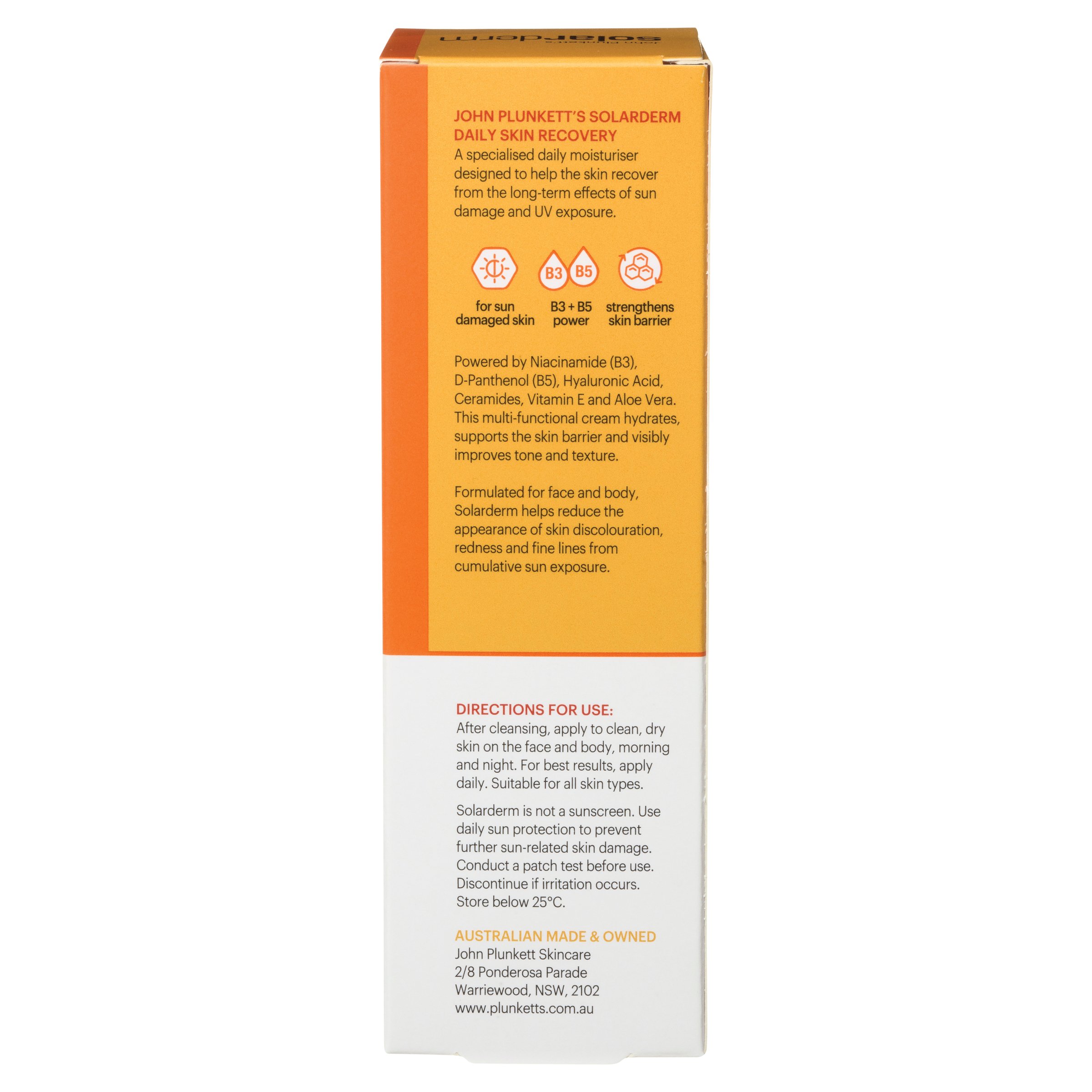 John Plunkett's Solarderm Face & Body Recovery Cream 85ml - Image 2