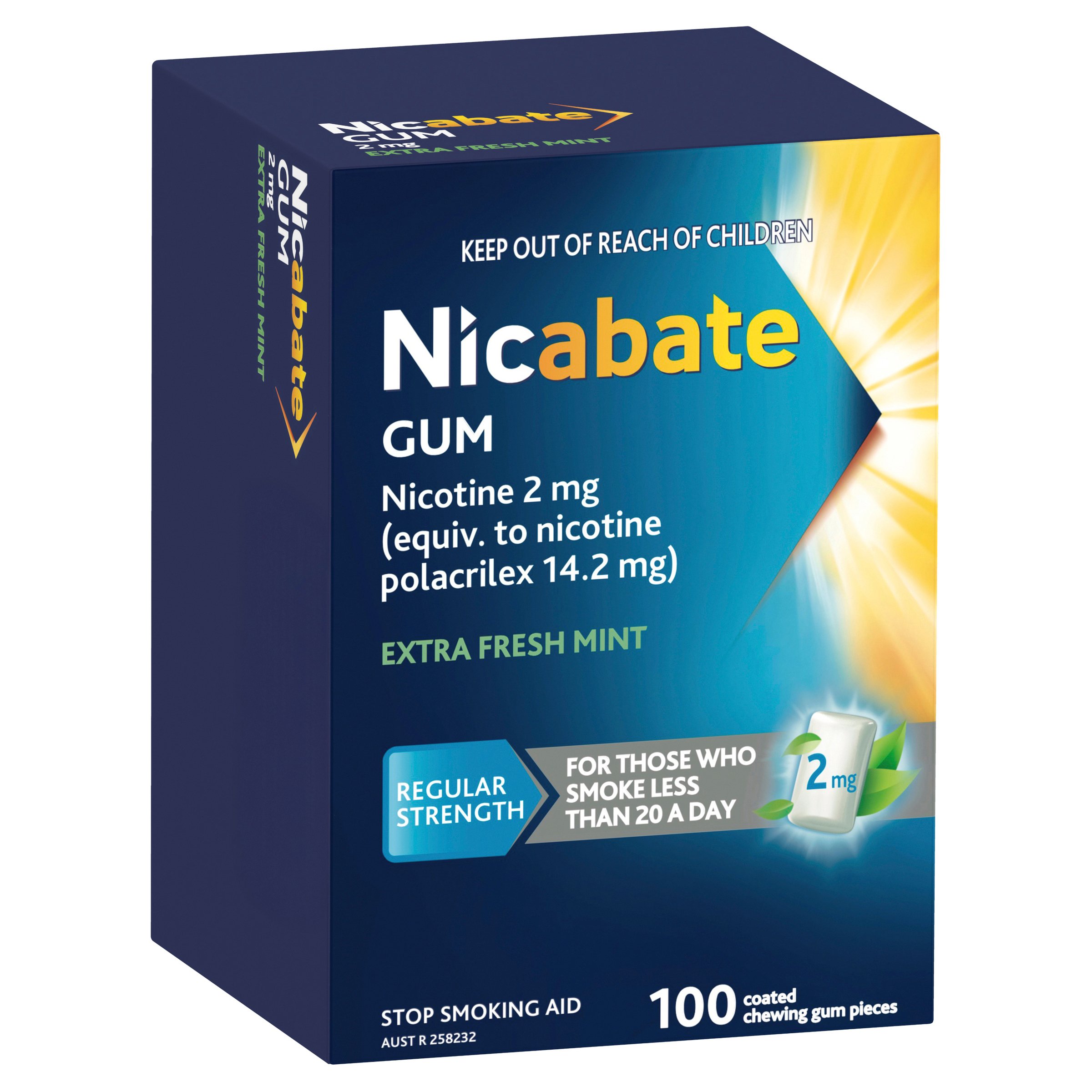 Nicabate Gum 2mg - 100 pieces - Image 1