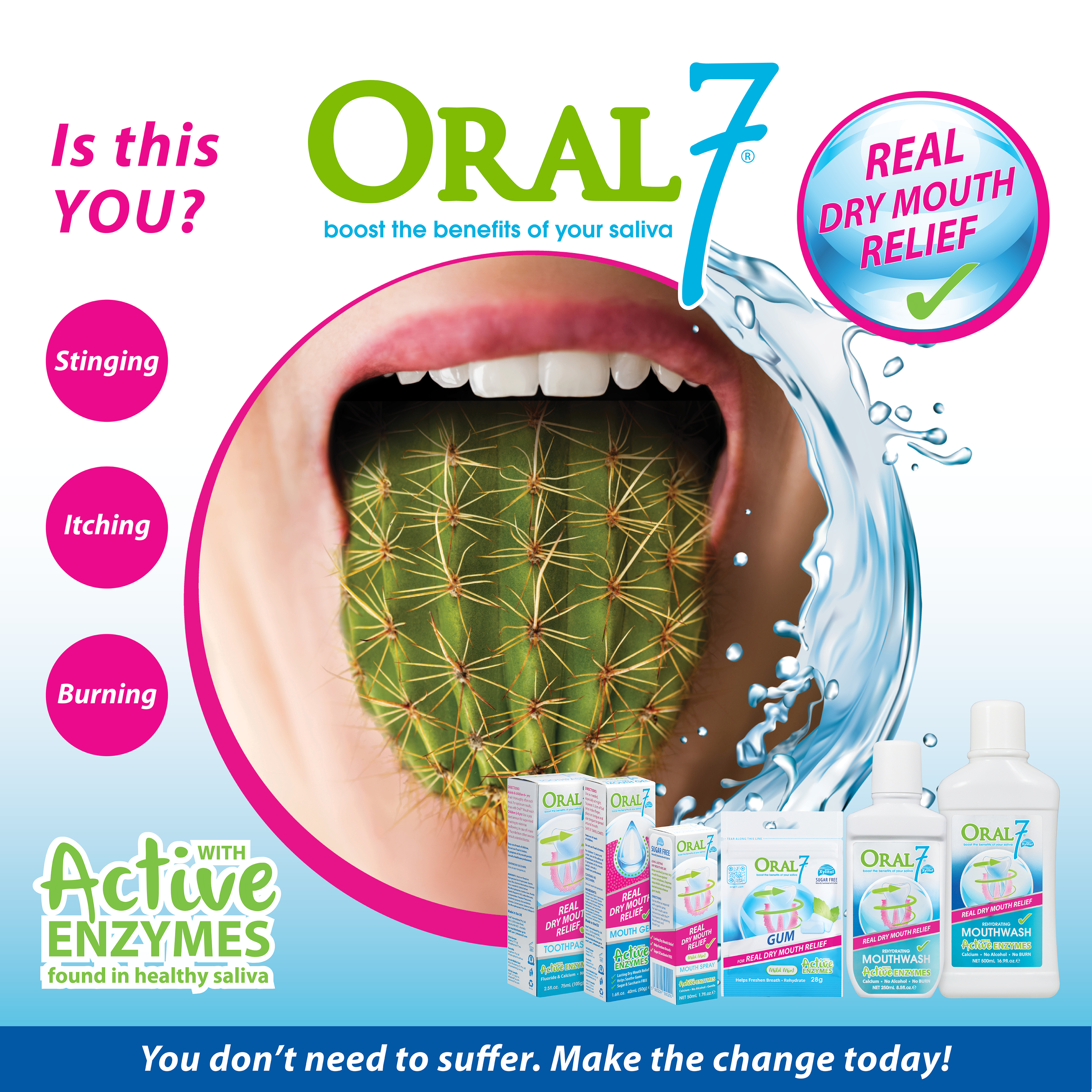 Oral7 Dry Mouth Mouthwash 500ml - Image 3