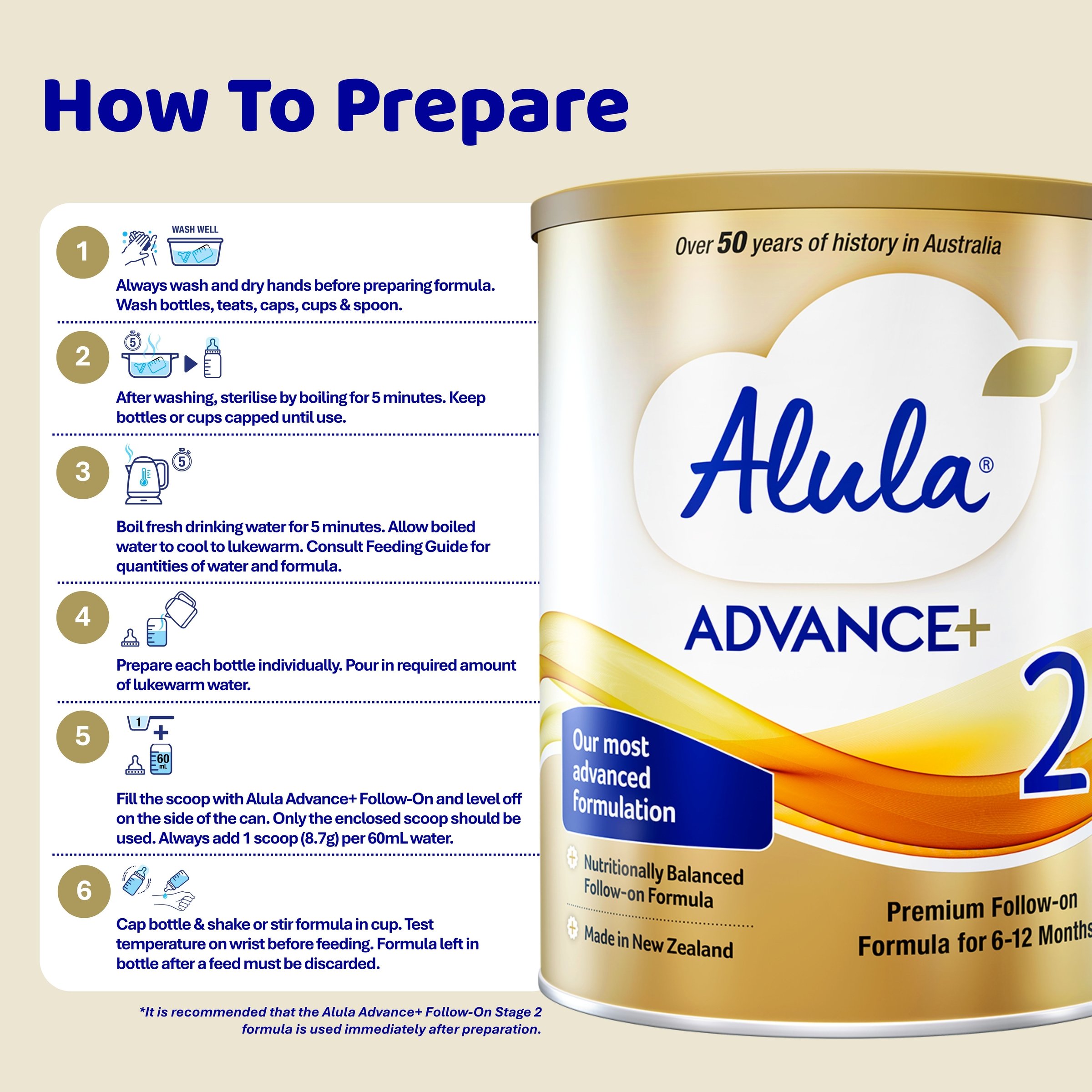 Alula Advance+ Stage 2 Follow-On Formula 6-12 Months 800g - Image 6