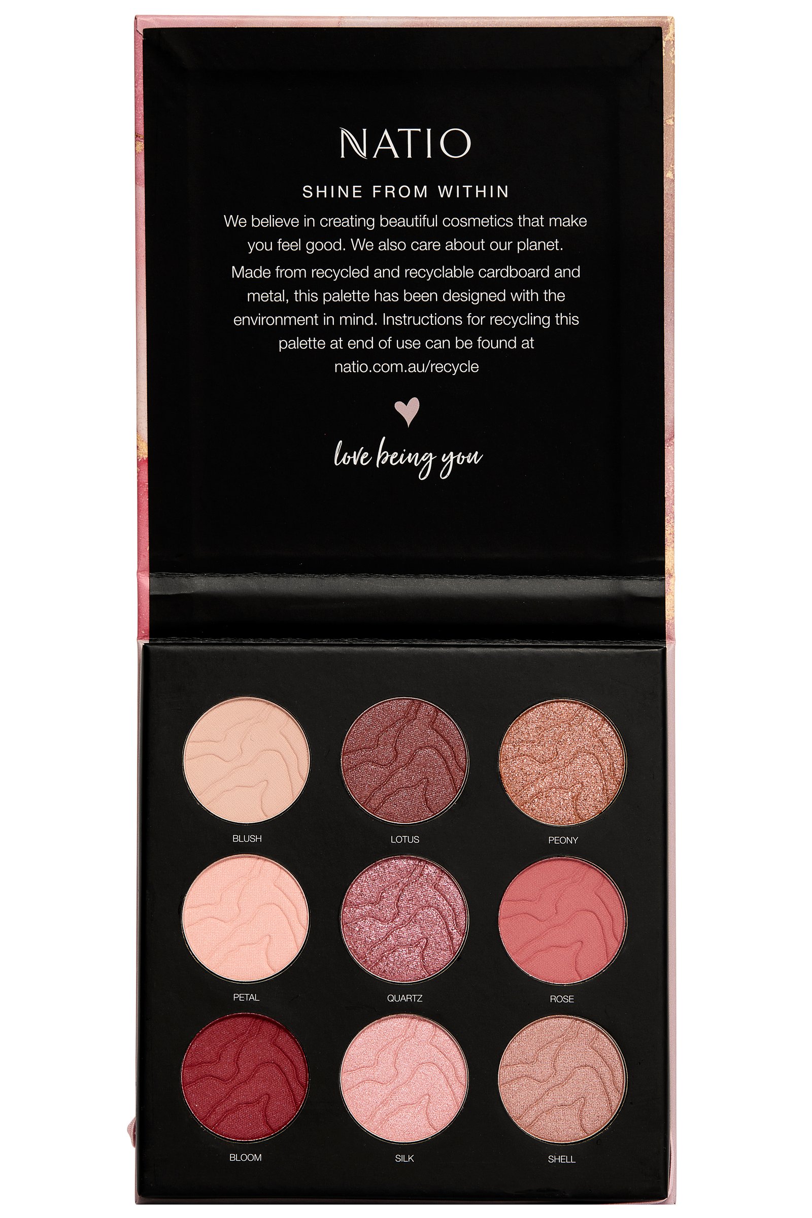 Natio Rose Quartz Mineral Eyeshadow Palette 9g - Image 4
