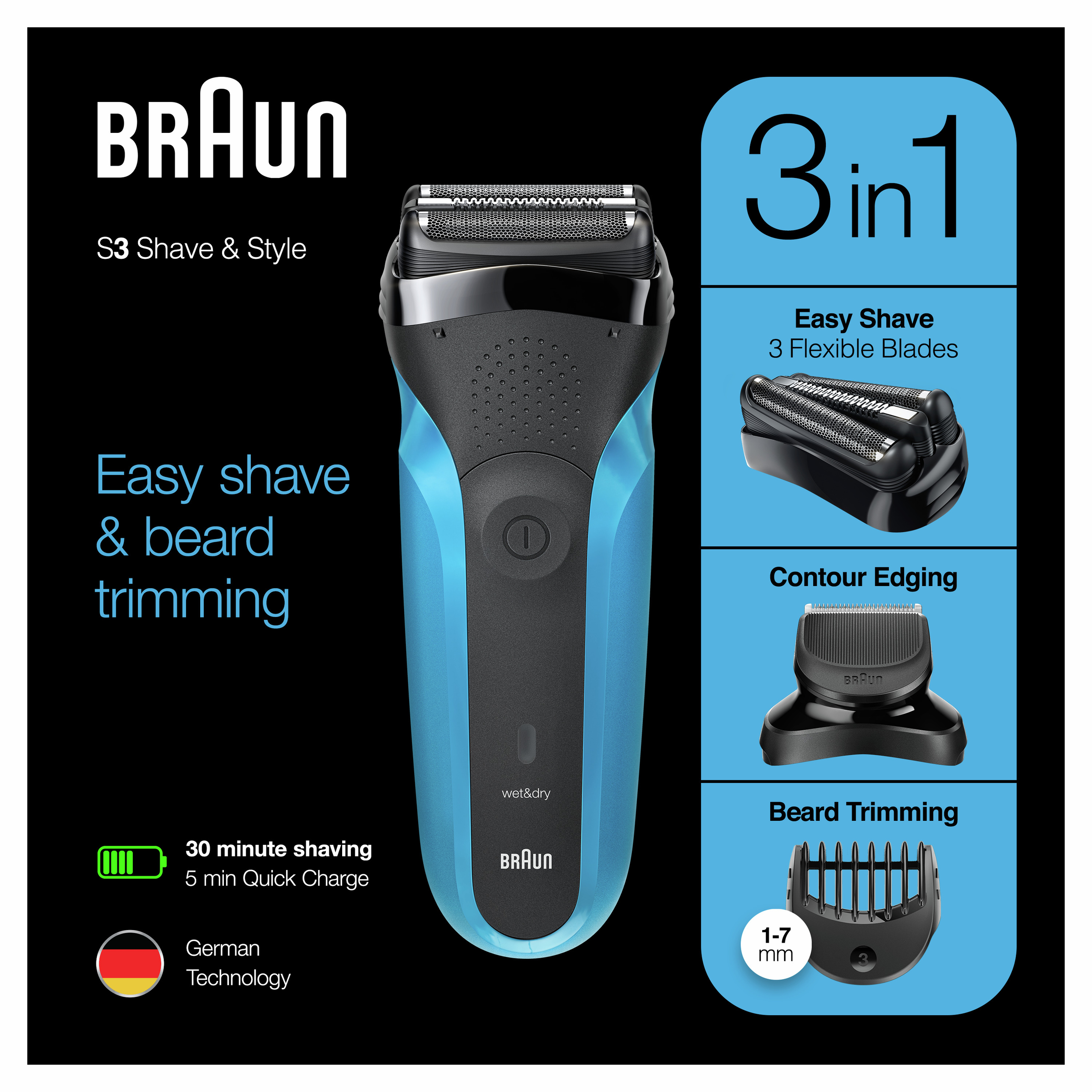 Braun Series 3 Shave & Style 310BT Electric Shaver 1 unit - Image 2