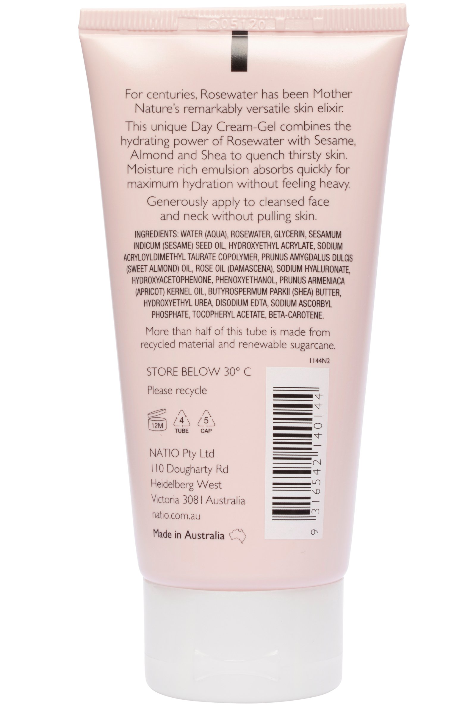 Natio Rosewater Hydration Moisture Boost Day Cream Gel 75ml - Image 2