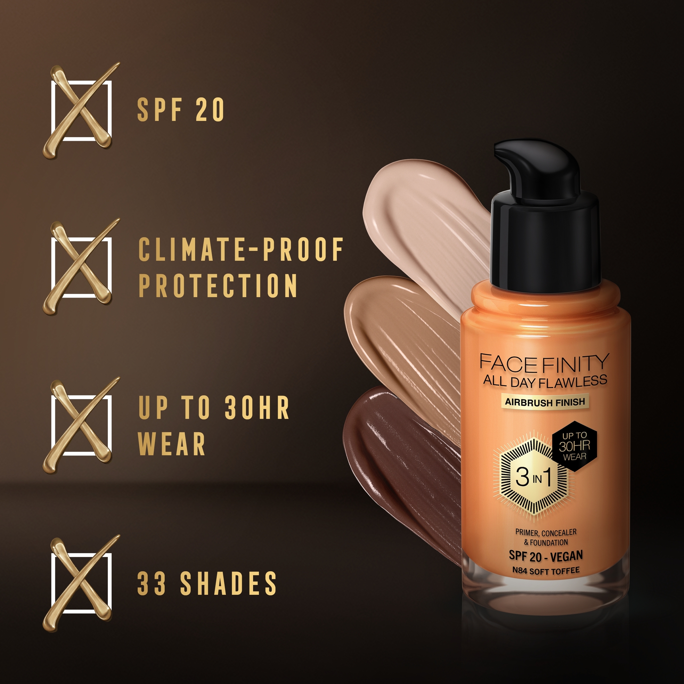 Max Factor Facefinity All Day Flawless D5 Free Foundation Soft Toffee 84 - Image 4