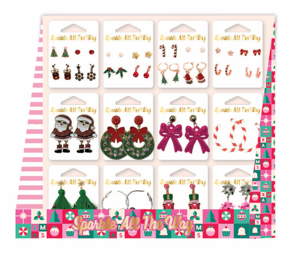 GFA Christmas Earrings Designs Assorted 1 pair