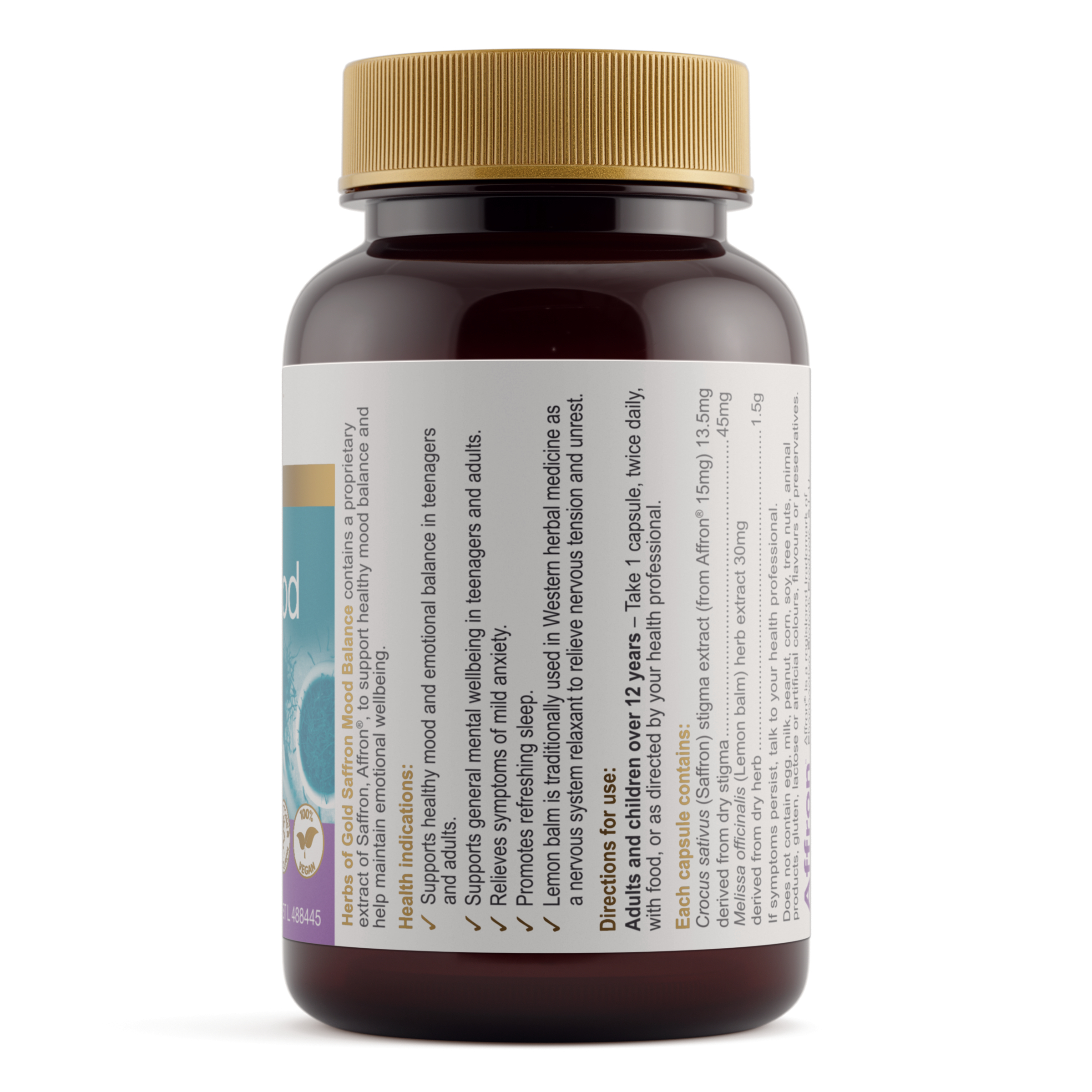 Herbs Of Gold Saffron Mood Balance 60 capsules - Image 2