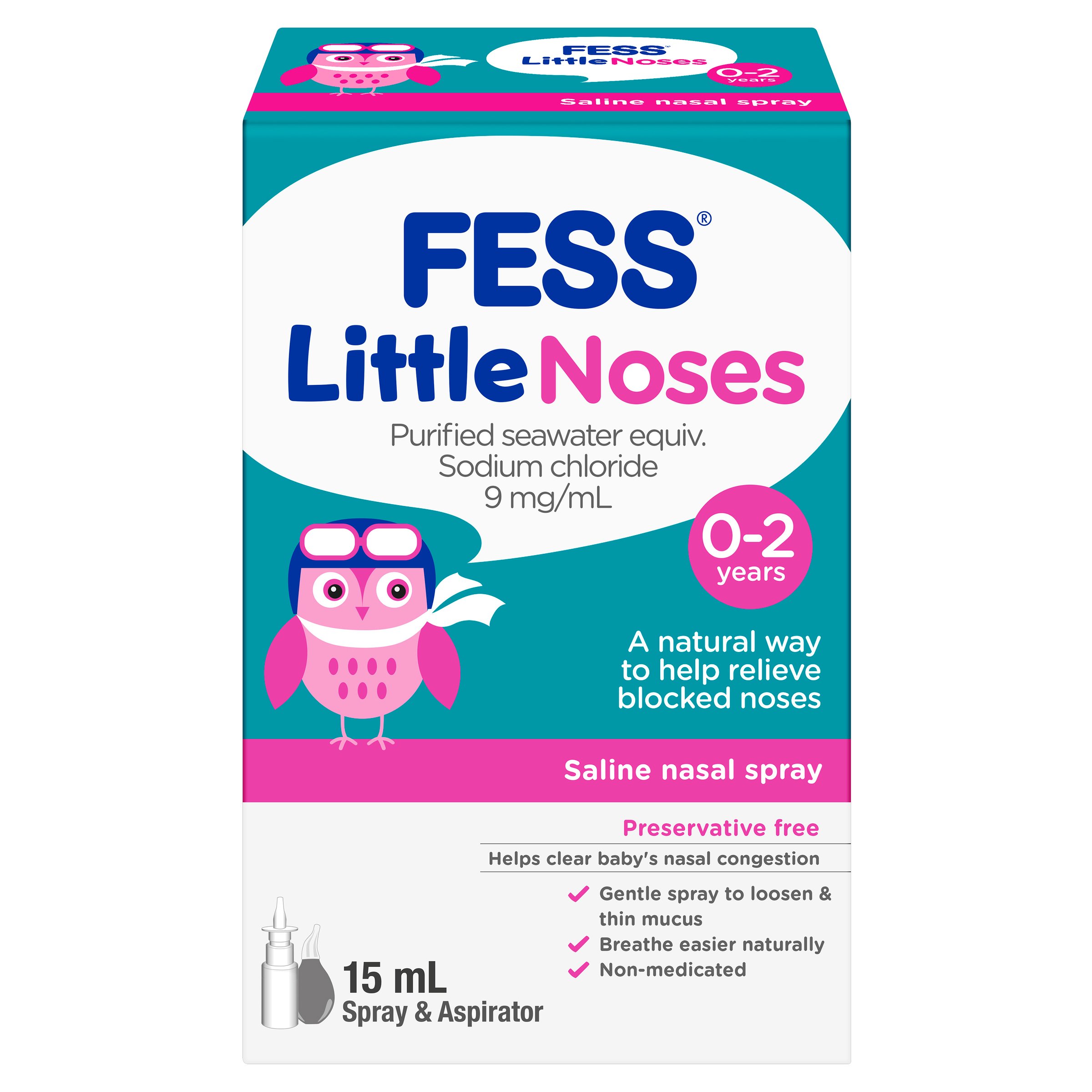 Fess Little Noses Saline Nasal Spray And Aspirator 15ml - Image 11