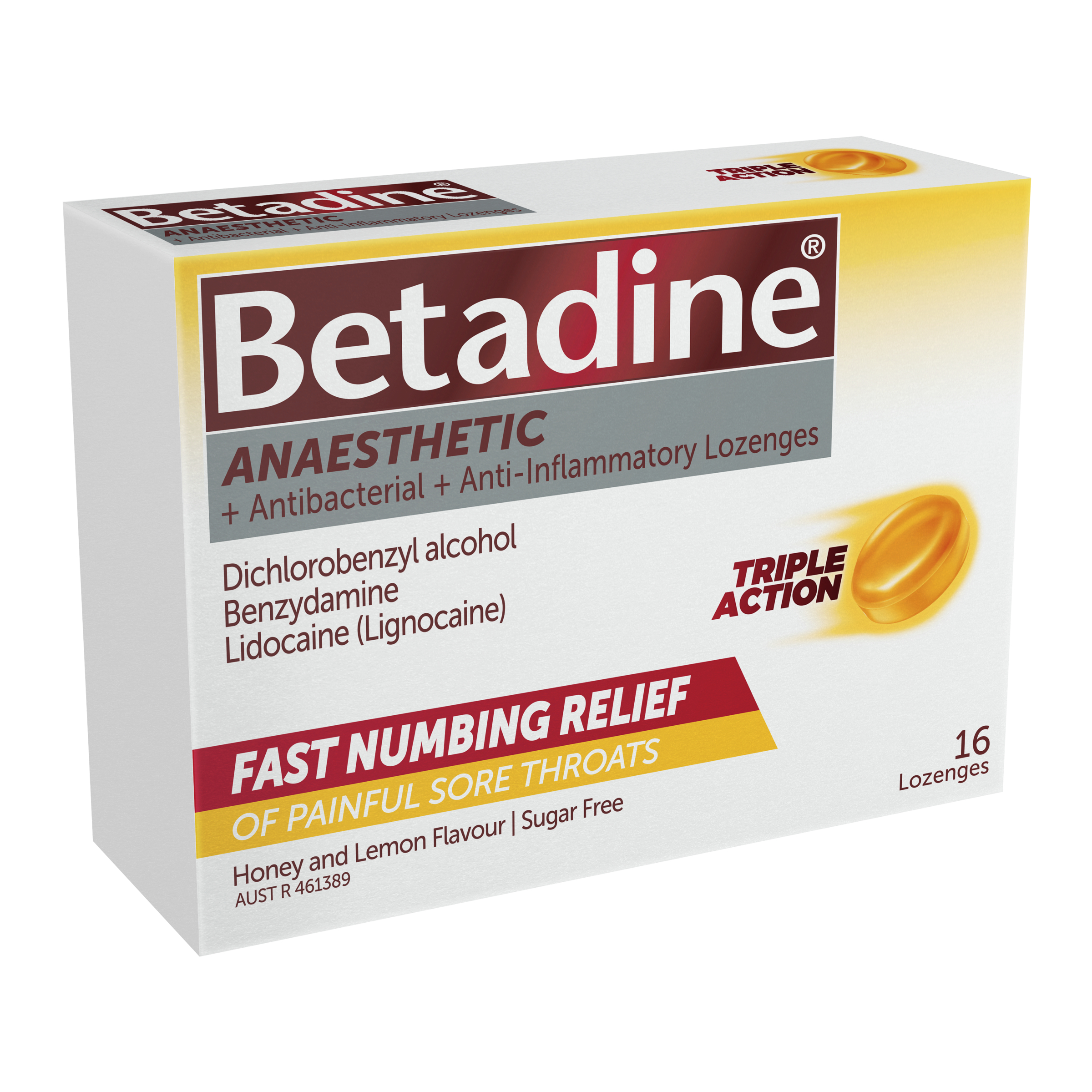 Betadine Anaesthetic + Antibacterial + Anti-Inflammatory - Honey & Lemon 16 lozenge - Image 5