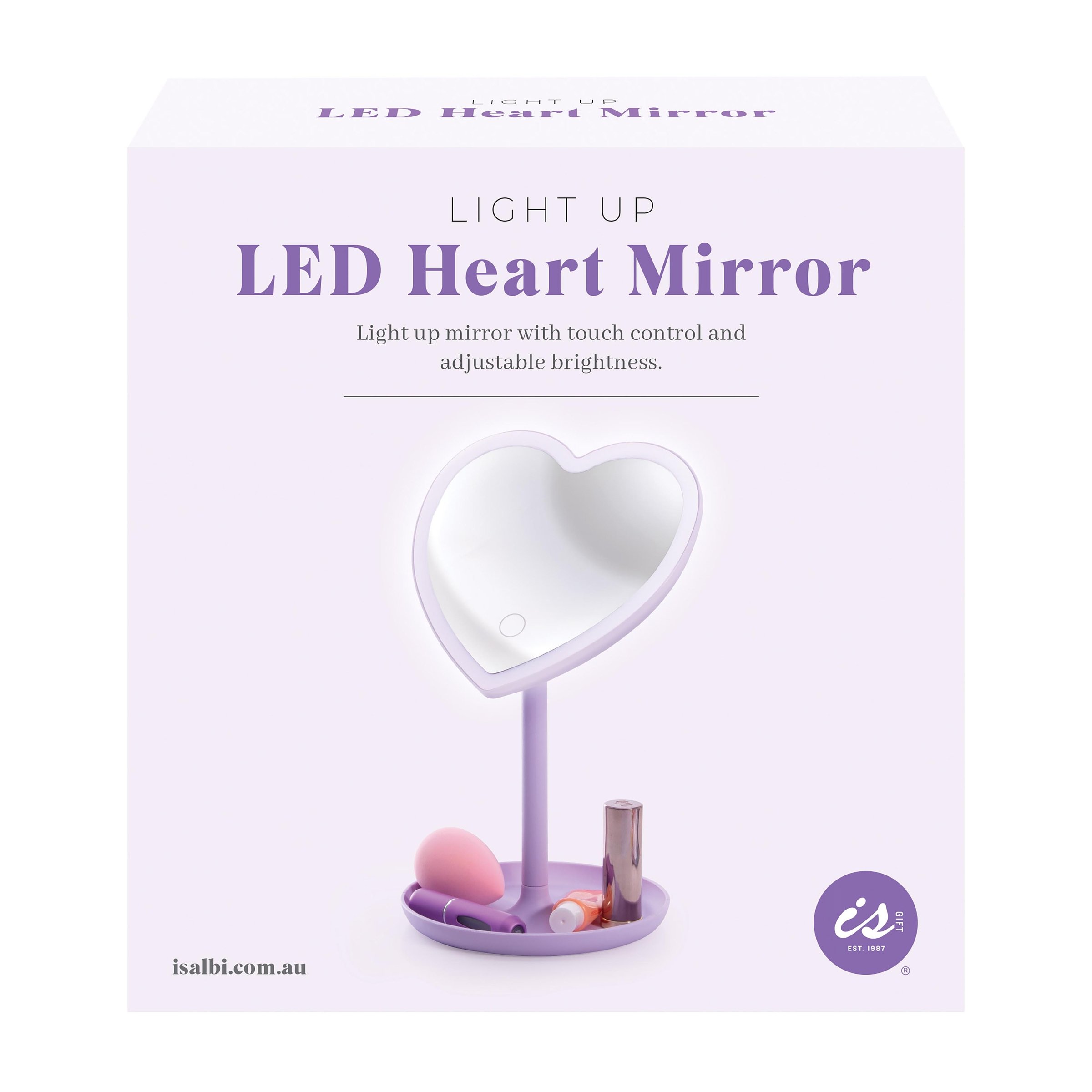 IS Gift Light Up Led Heart Mirror 1 each