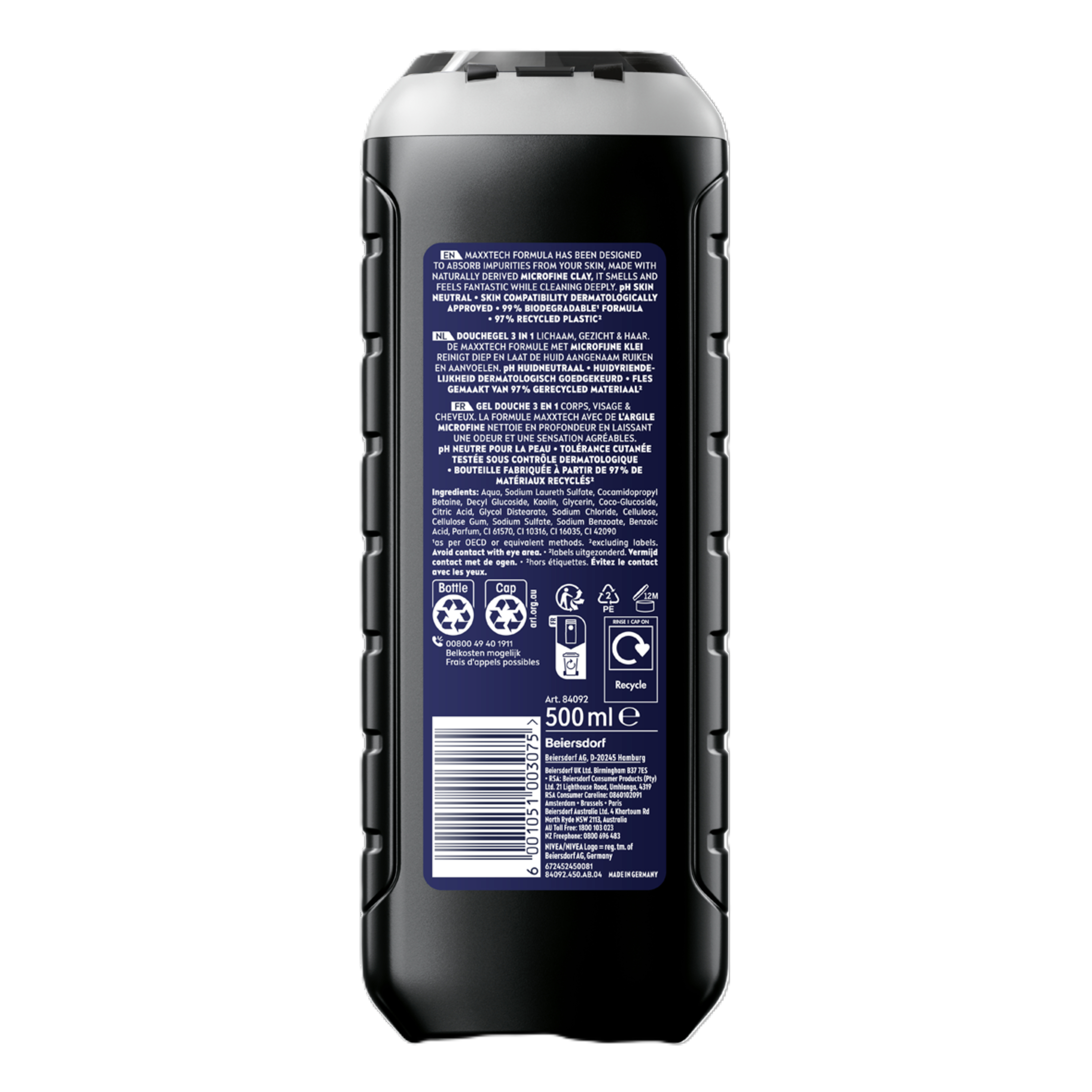 Nivea MEN Deep Clean Shower Gel 500ml - Image 2