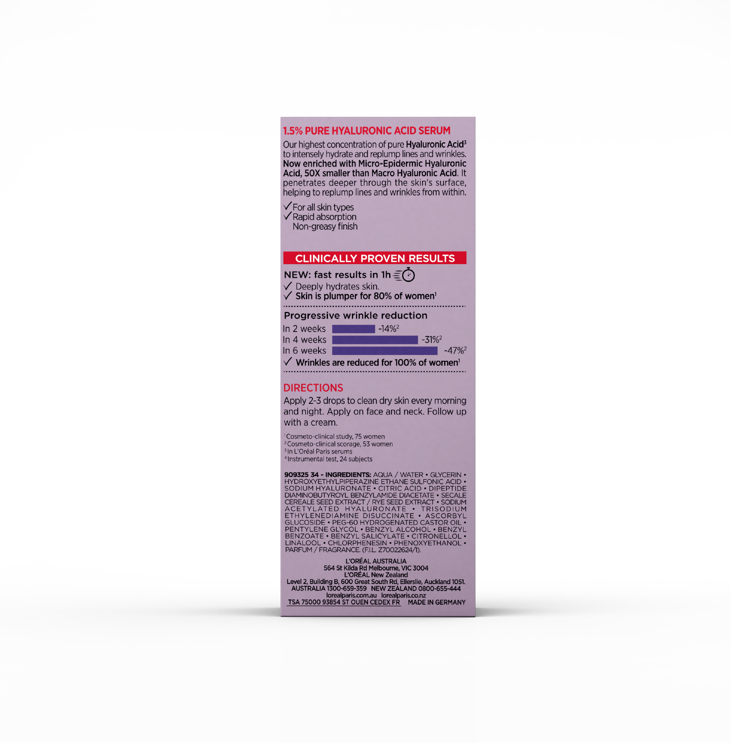 L'Oreal Paris Revitalift Filler 1.5% HA Anti-Wrinkle Serum 30ml - Image 3