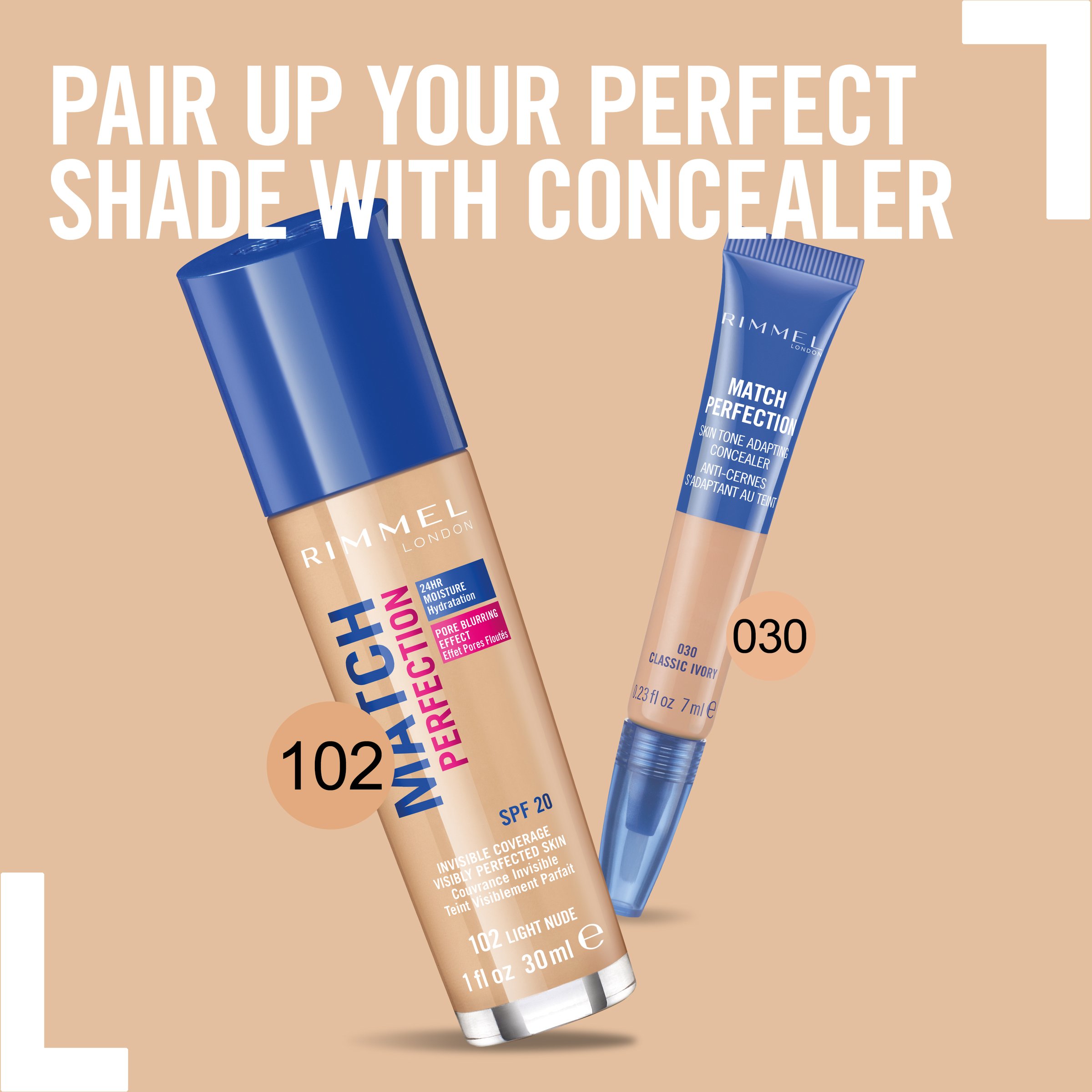 Rimmel Match Perfection 102 Light Nude 30ml - Image 3