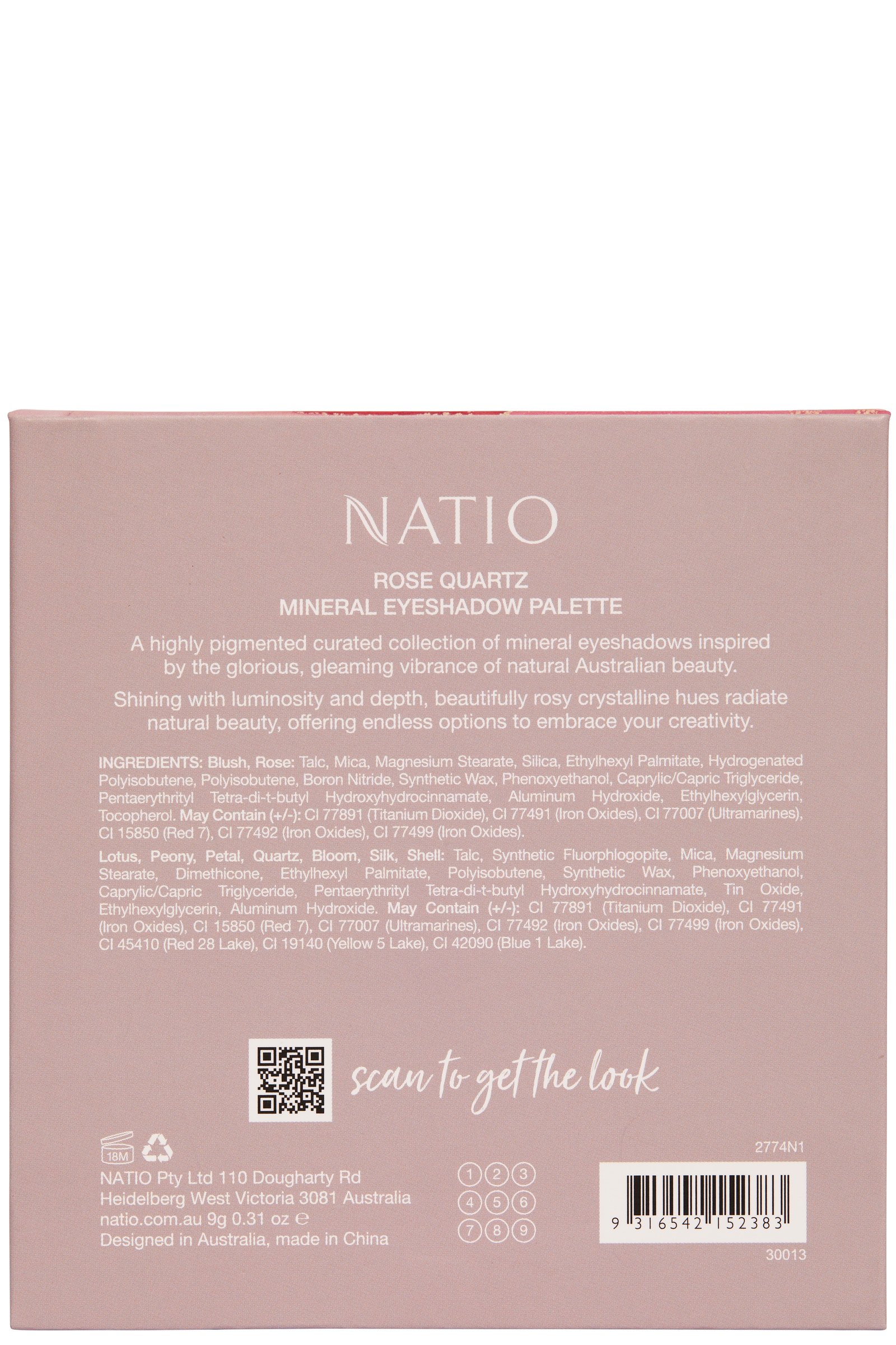 Natio Rose Quartz Mineral Eyeshadow Palette 9g - Image 3