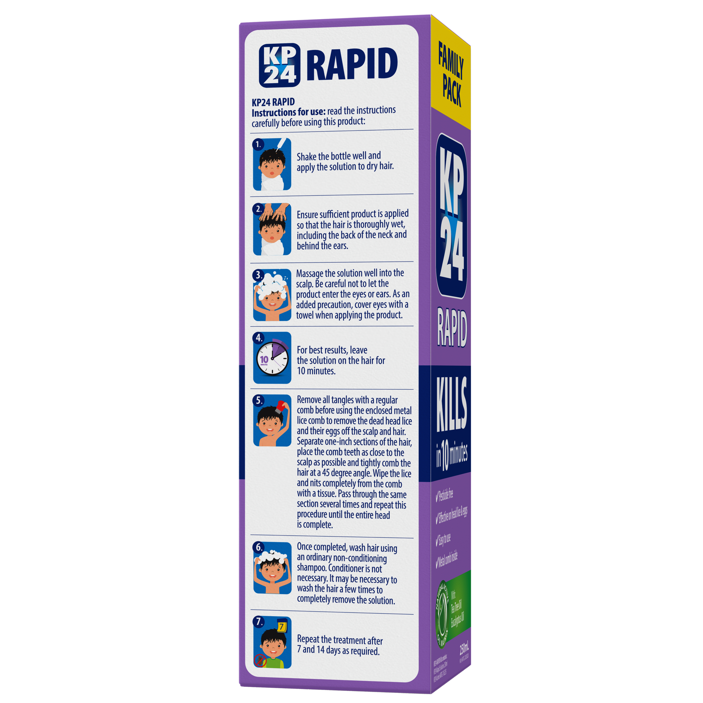 KP24 Rapid Head Lice Family Pack with Comb 1 pack - Image 3