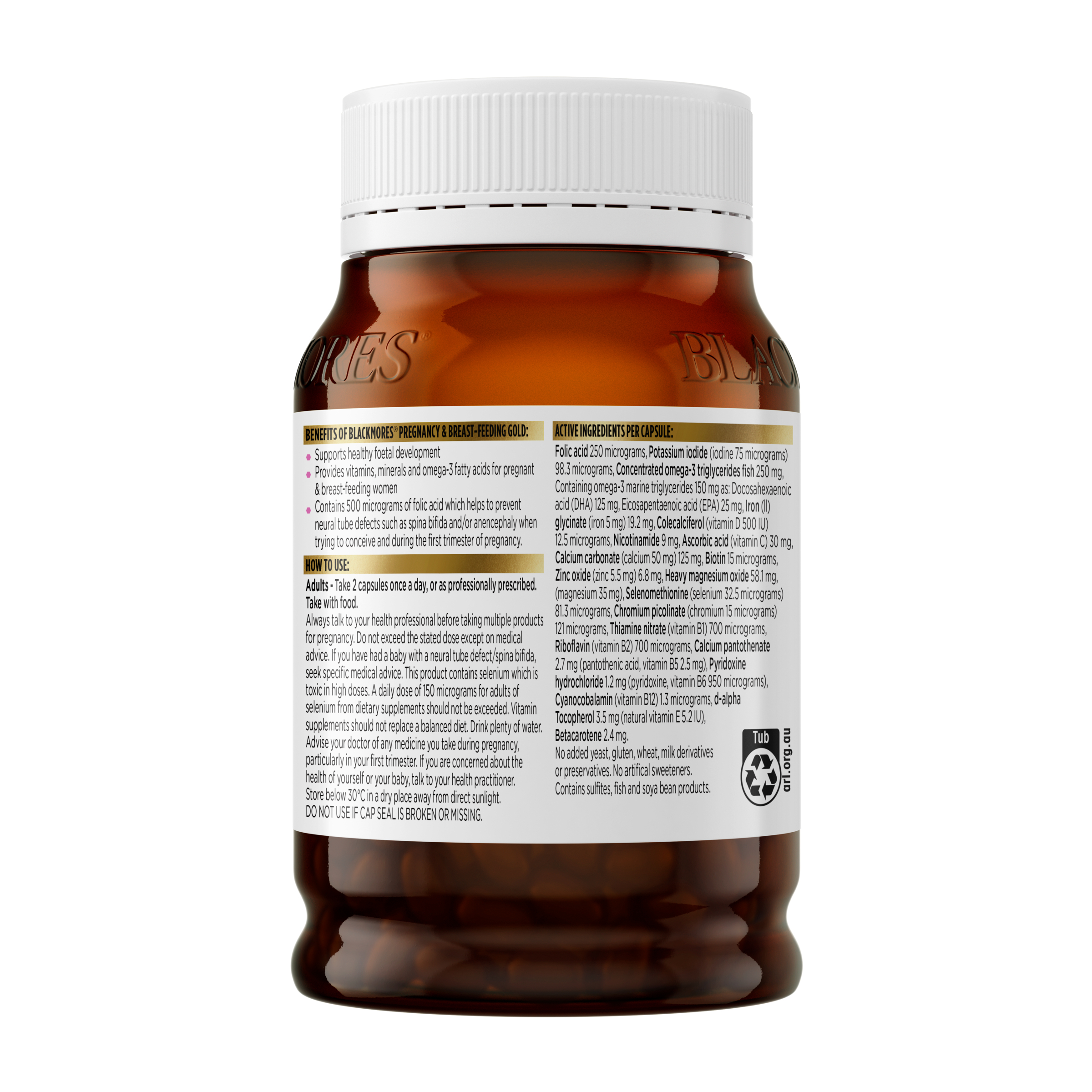 Blackmores Pregnancy & Breast-Feeding Gold 180 capsules - Image 3
