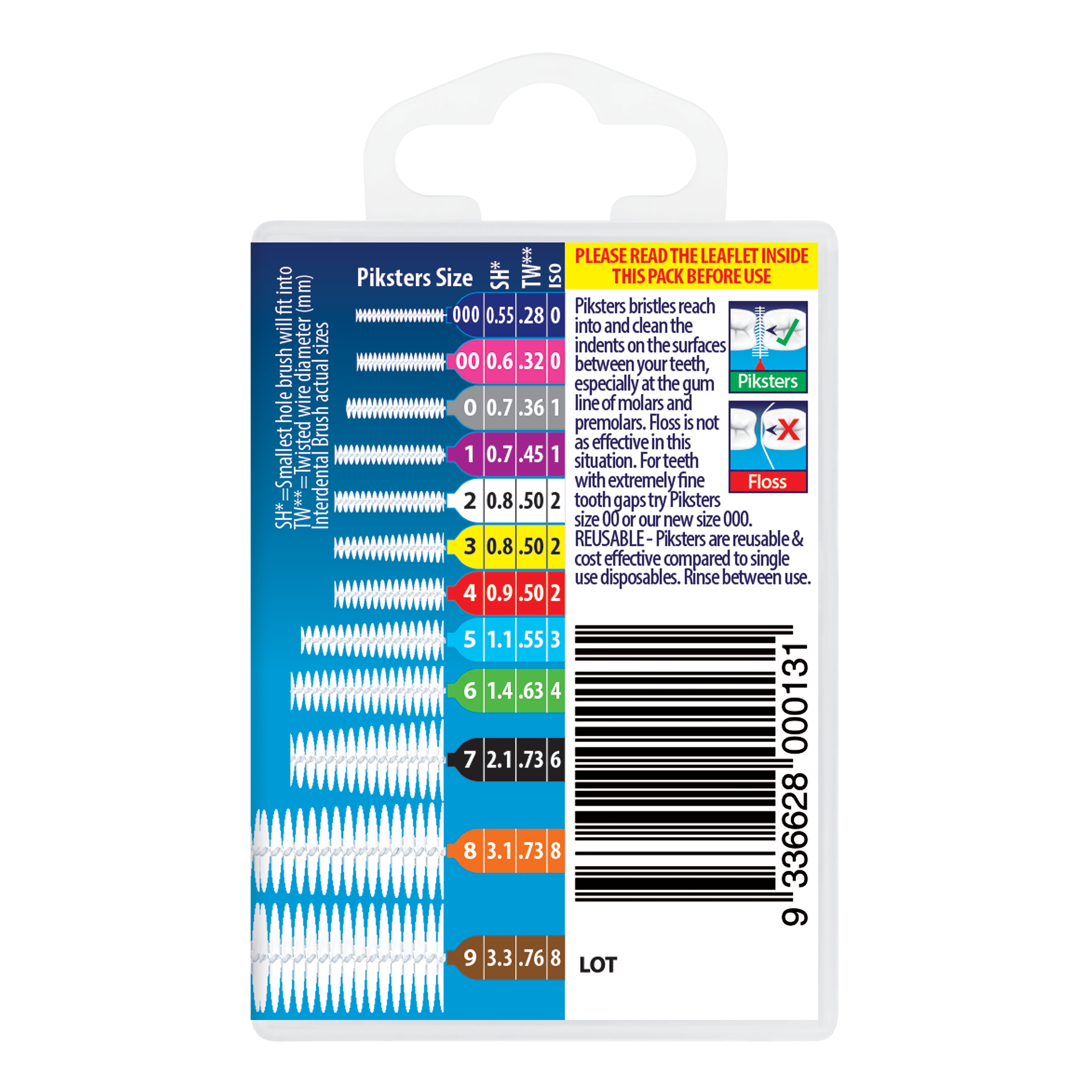 Piksters Interdental Brush Size 3 Yellow 40 pack - Image 2