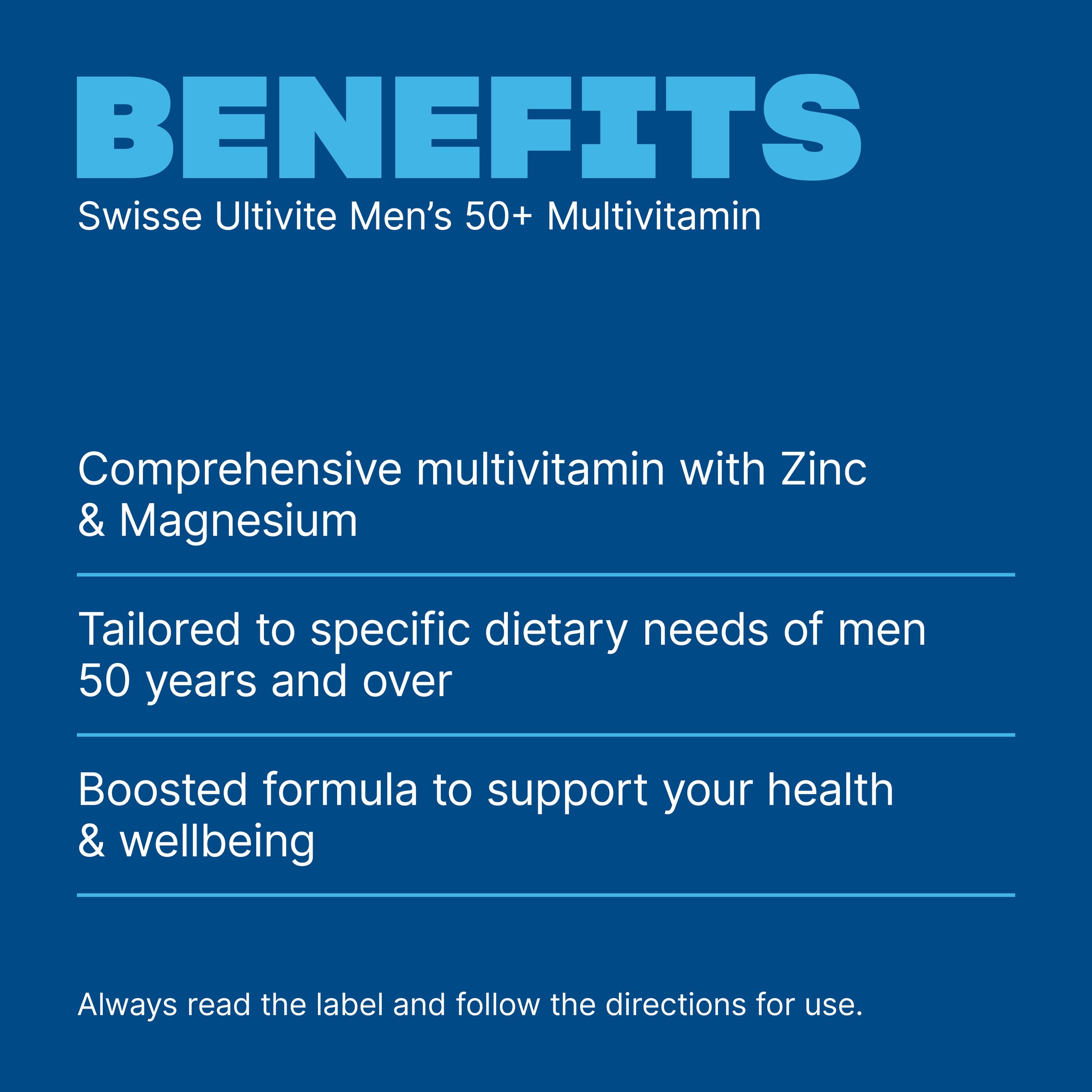 Swisse Ultivite Men's 50 + Multivitamin 90 tablets - Image 4