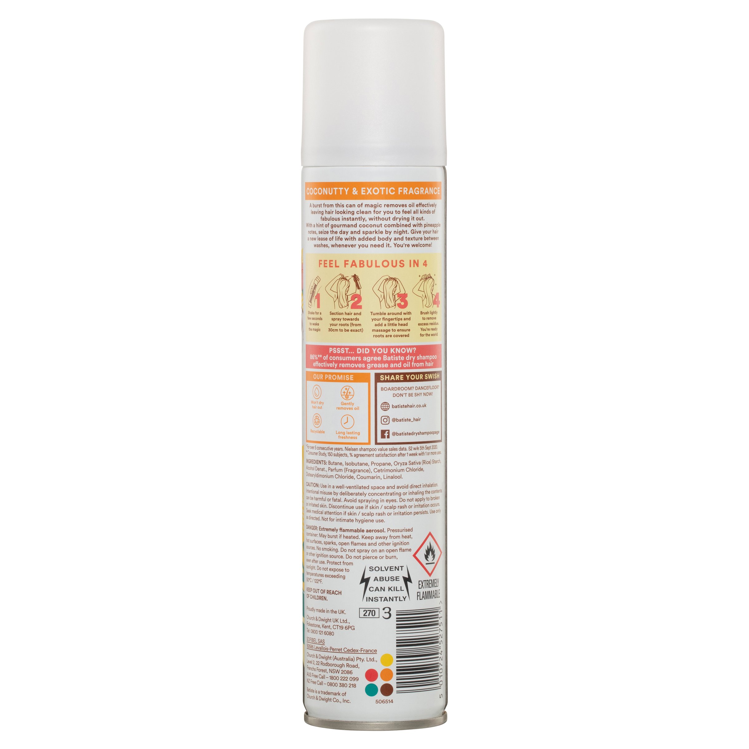 Batiste Dry Shampoo Tropical 200ml - Image 2