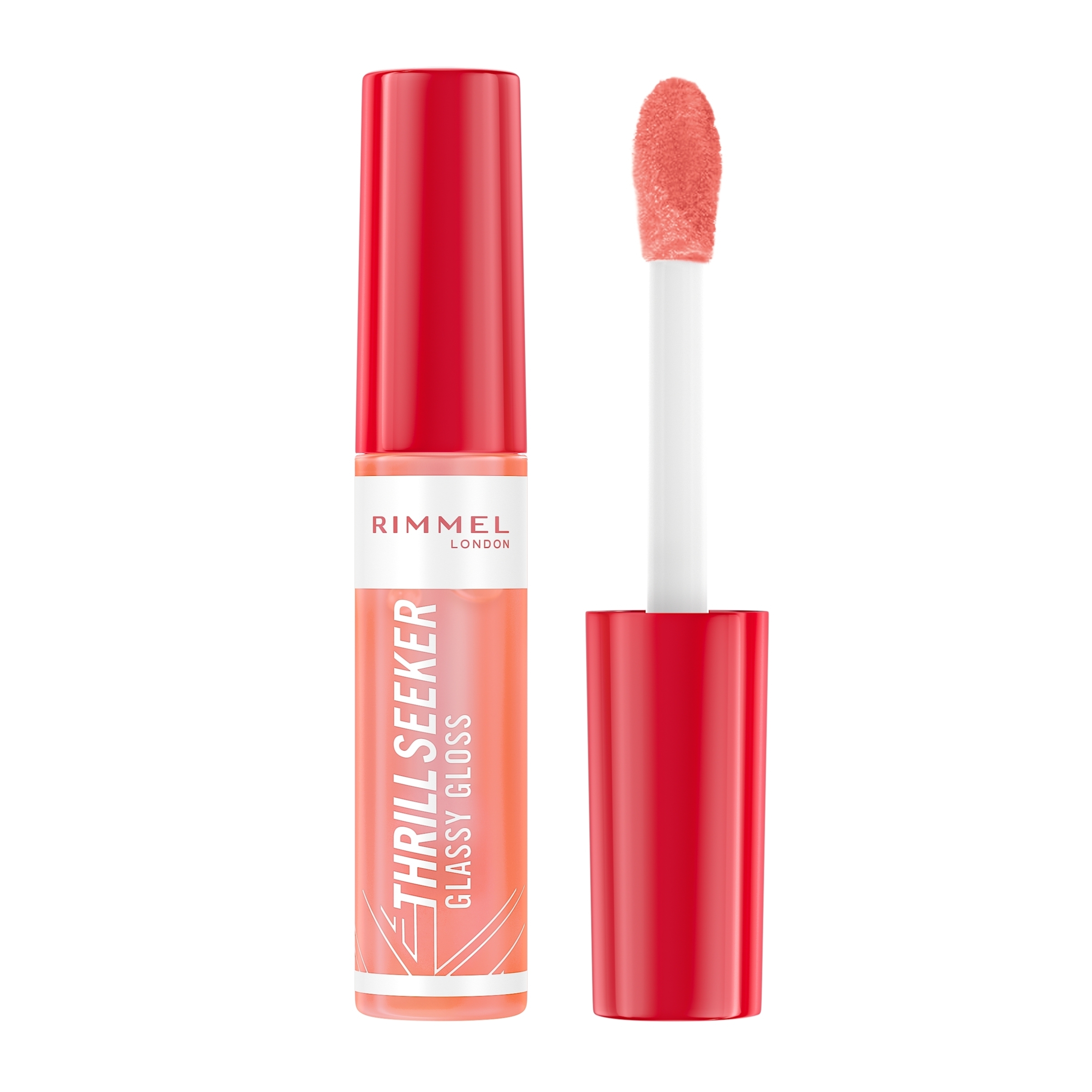 Rimmel Thrill Seeker Glassy Gloss 250 Peachy Vibes 10ml - Image 1