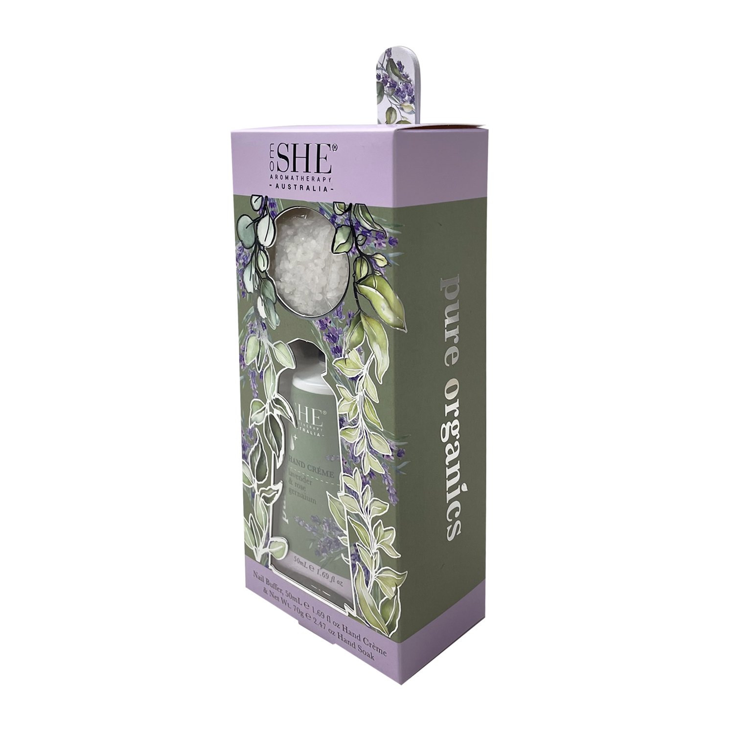 She Aromatherapy Pure Organics Hand Care Set Lavender & Rose Geranium 3 piece