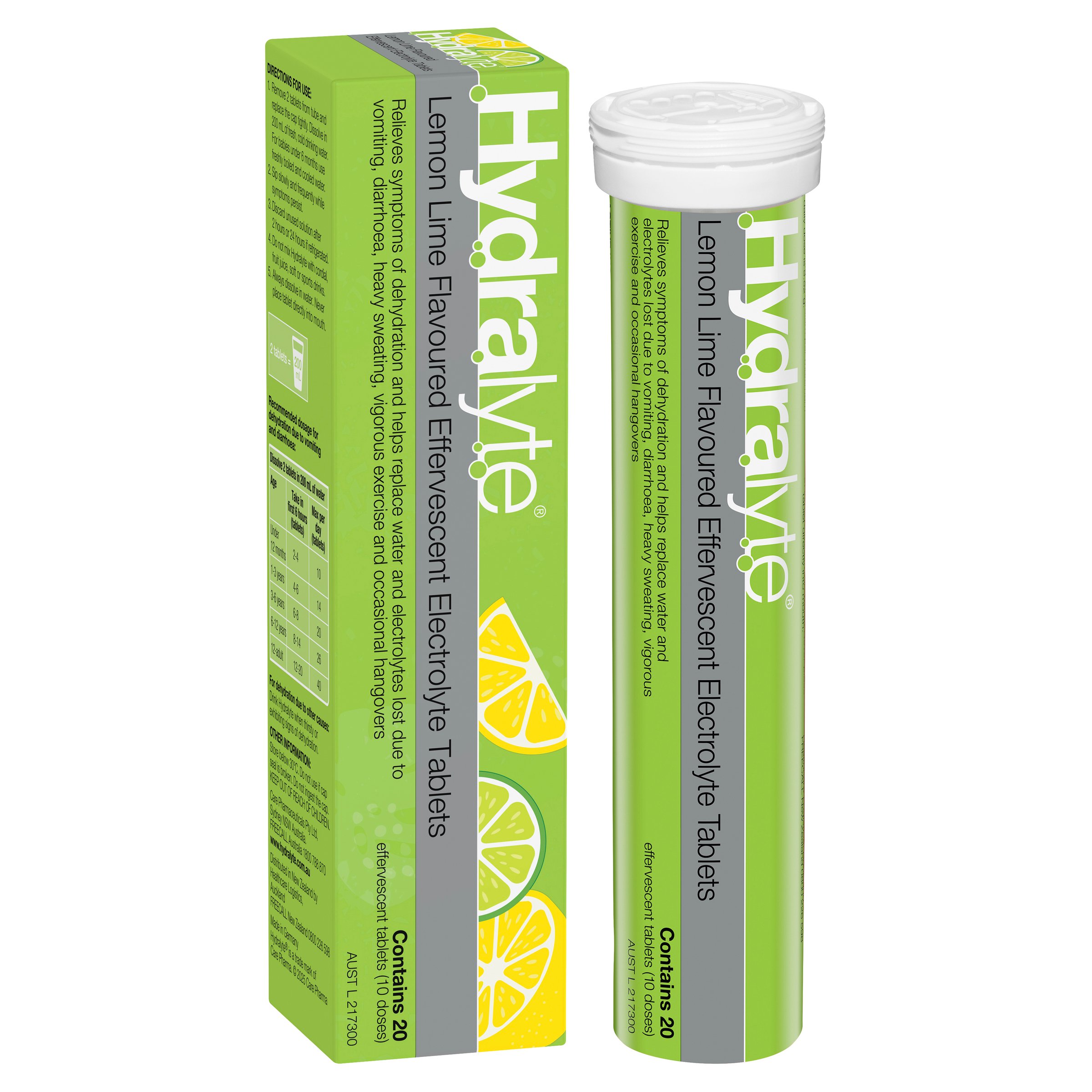 Hydralyte Effervescent Lemon Lime 20 tablets - Image 14
