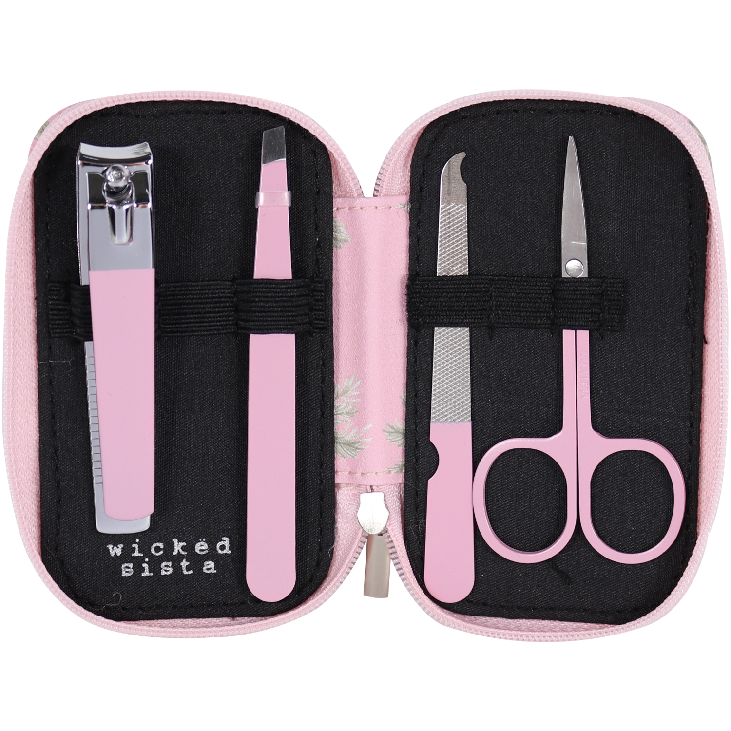 Wicked Sista Zipper Manicure Set Island Palm 4 piece - Image 2