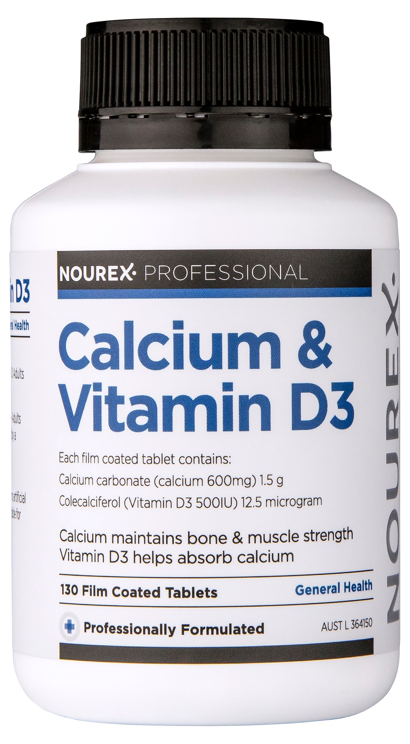 Nourex Professional Calcium & Vitamin D3 - 130 tablets - Image 2