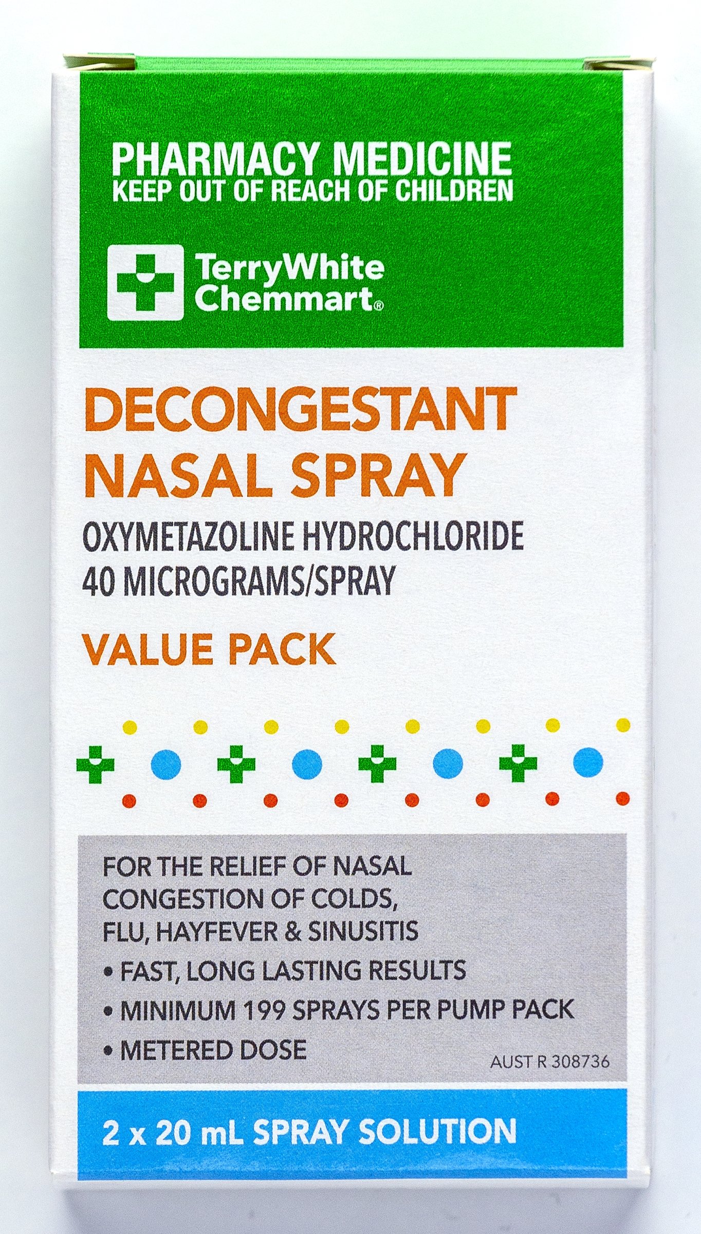 TerryWhite Chemmart Decongestant Nasal Spray 20ml - 2 pack