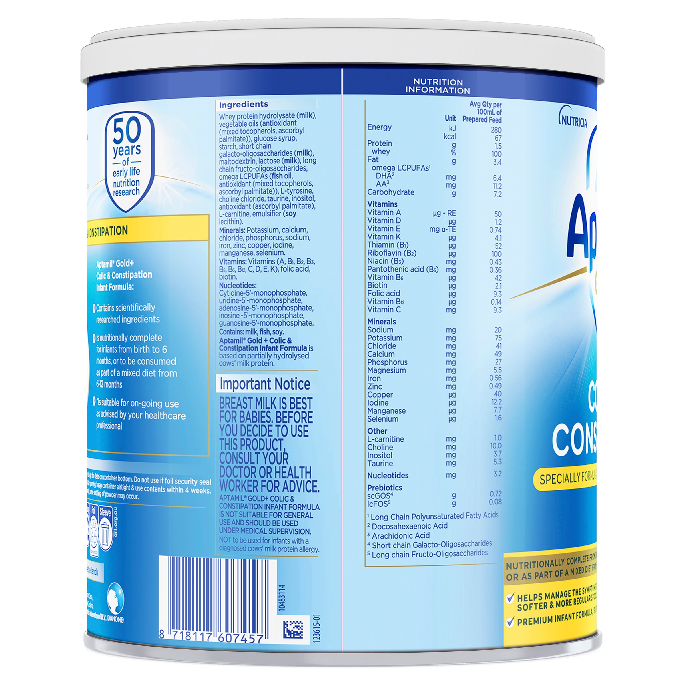 Aptamil Gold + Colic & Constipation 0-12 Months 900g - Image 3