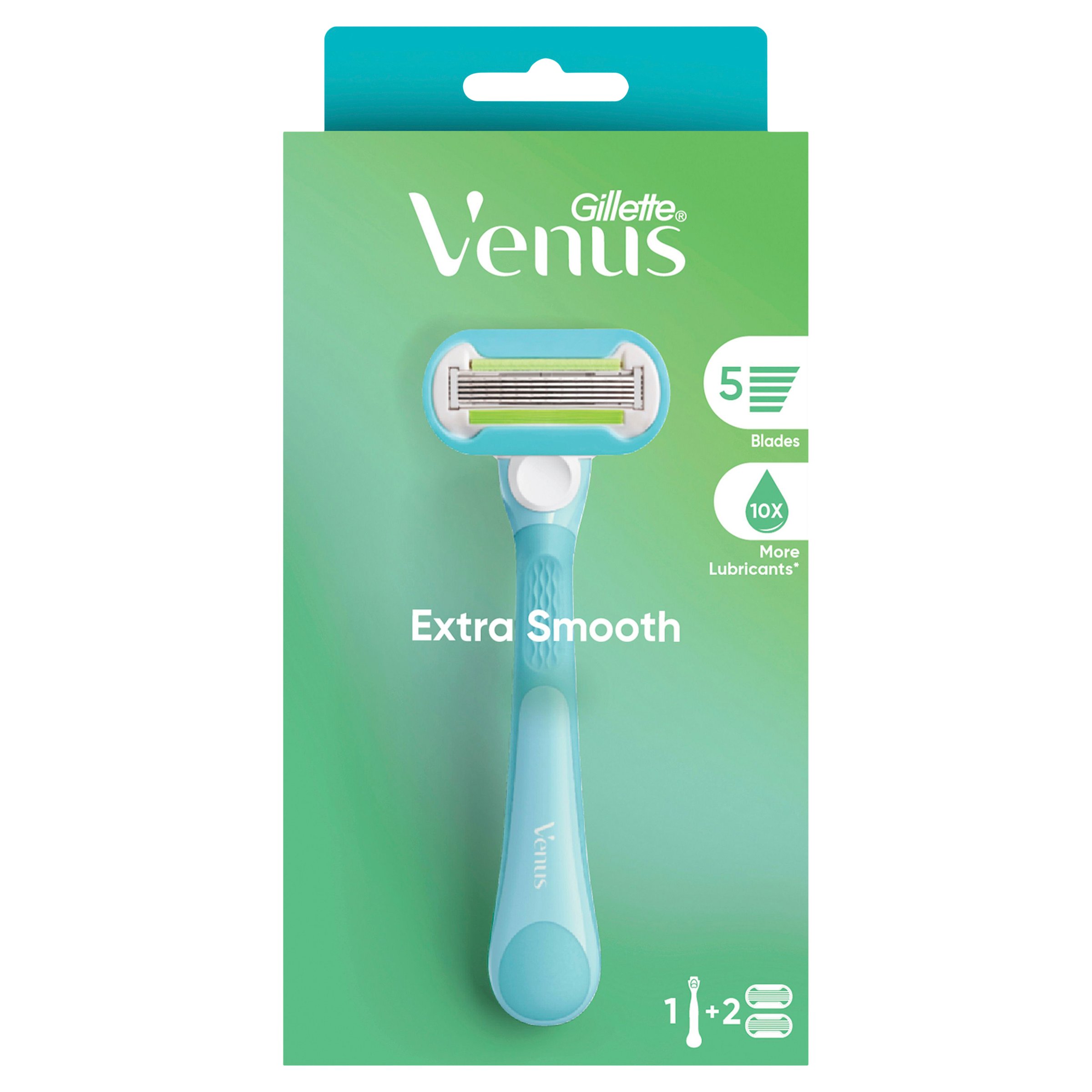 Gillette Venus Extra Smooth Women's Razor Handle + 2 Blade Refills 1 pack - Image 1