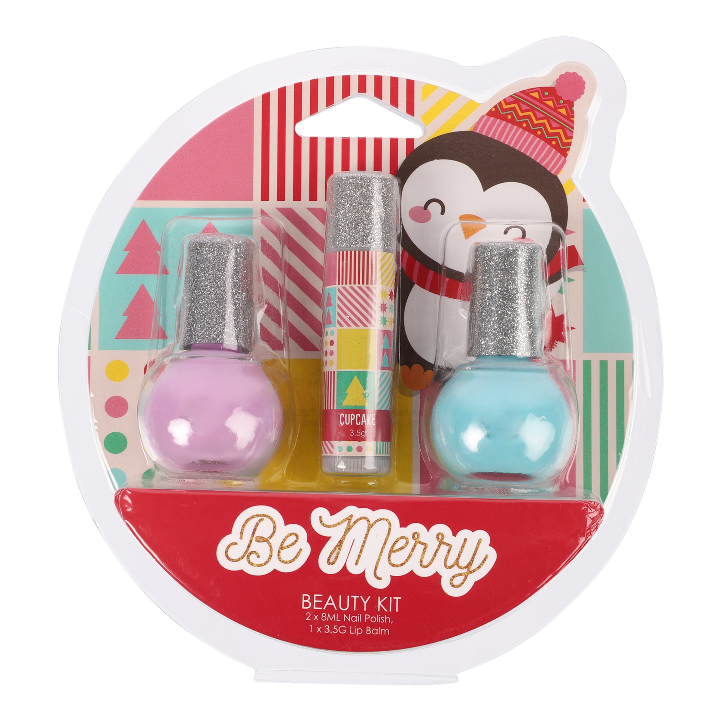 GFA Festive Be Merry Lip Balm & Nail Polish Set 3 piece