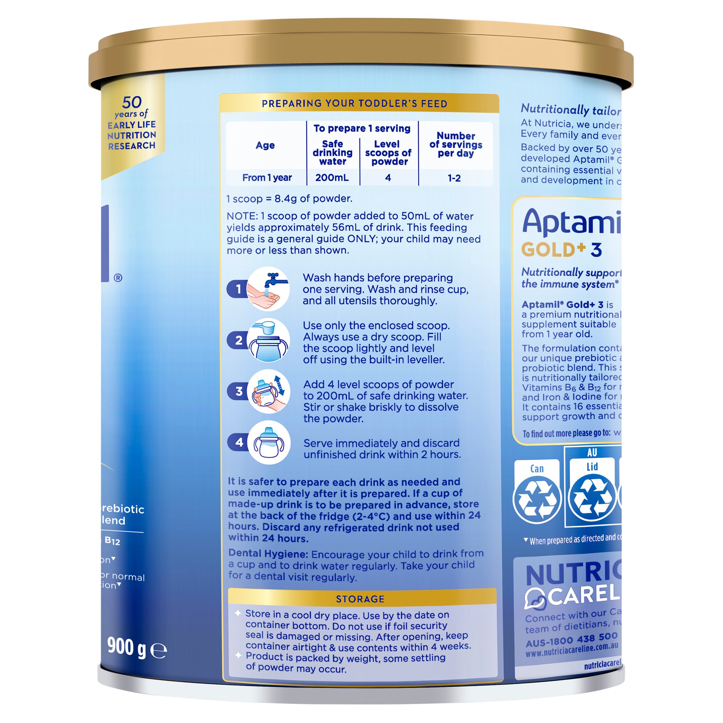 Aptamil Gold + Pronutra Toddler Formula 900g - Image 4