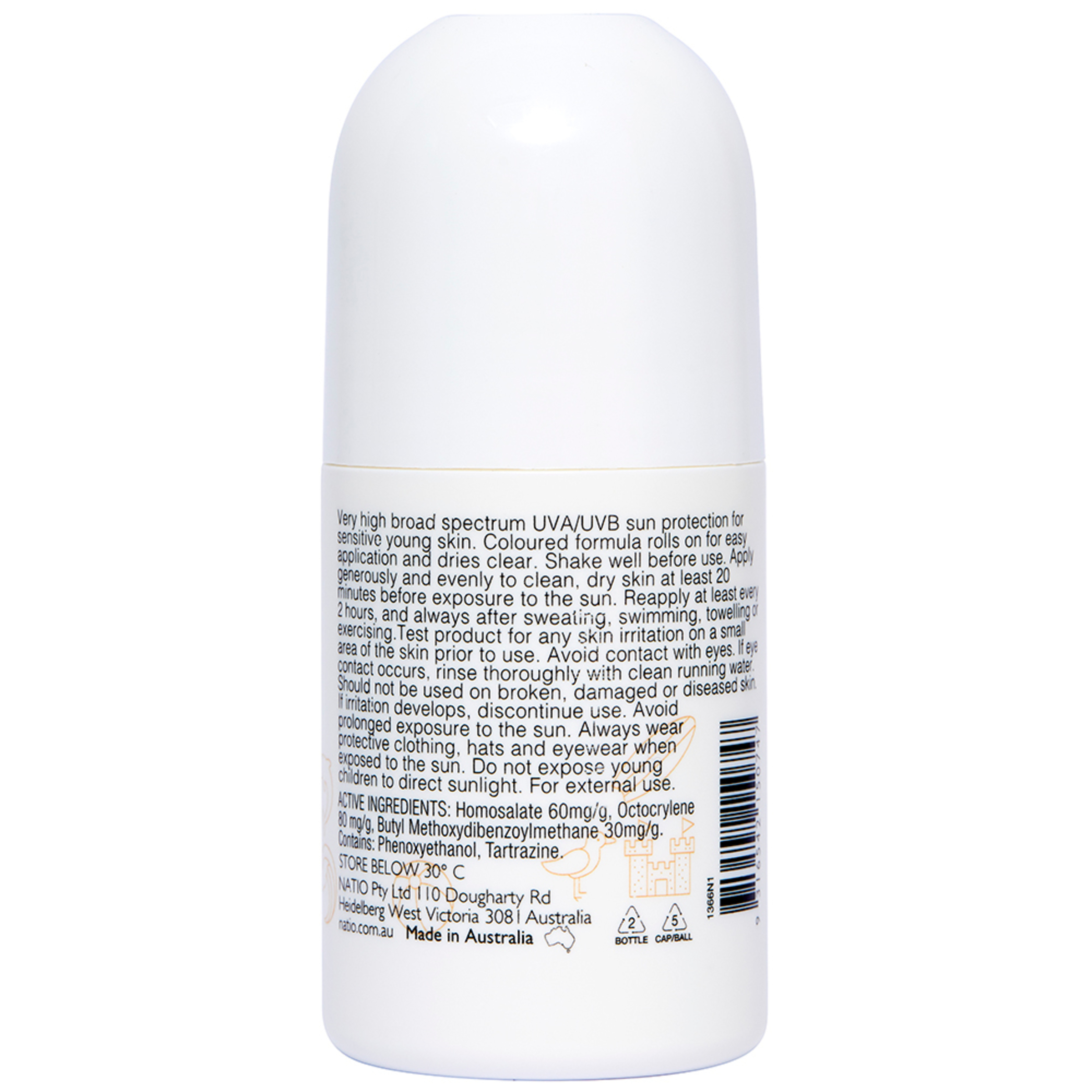 Natio Kids Everyday Sensitive Sunscreen SPF 50+ (Roll-On) 100 ml - Image 2