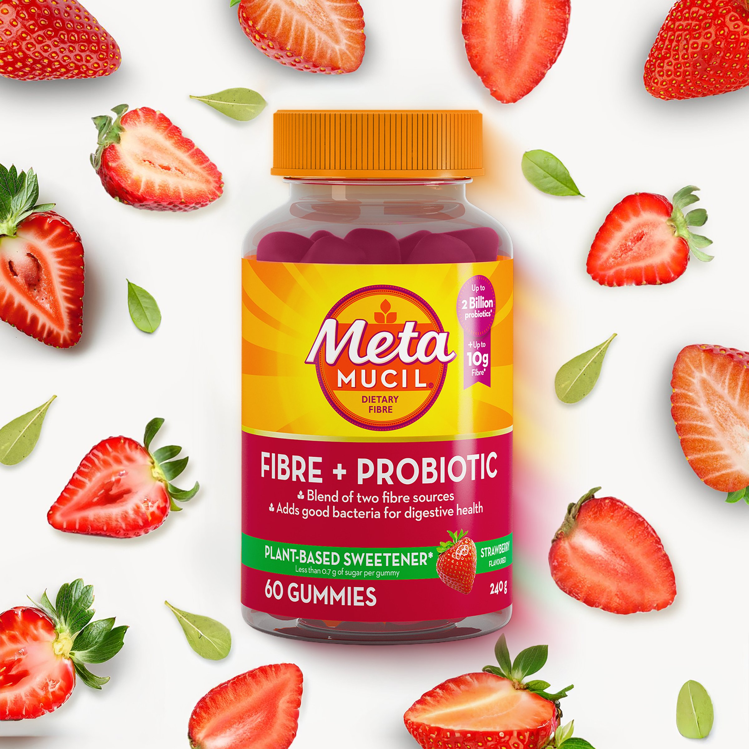 Metamucil Fibre + Probiotic Strawberry Gummies 60 gummies - Image 4