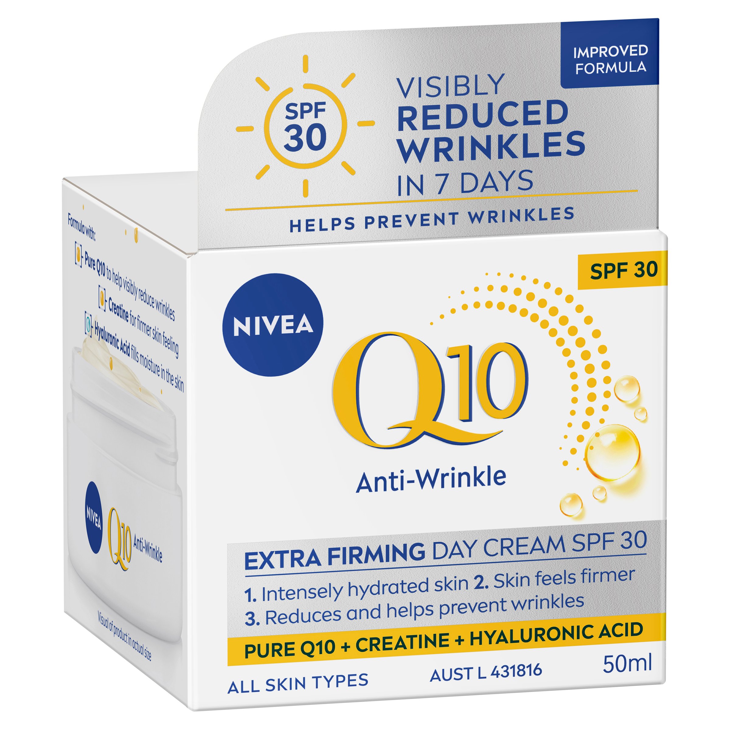 Nivea Q10 Anti-Wrinkle Extra Firming Day Cream SPF30 - 50ml - Image 8