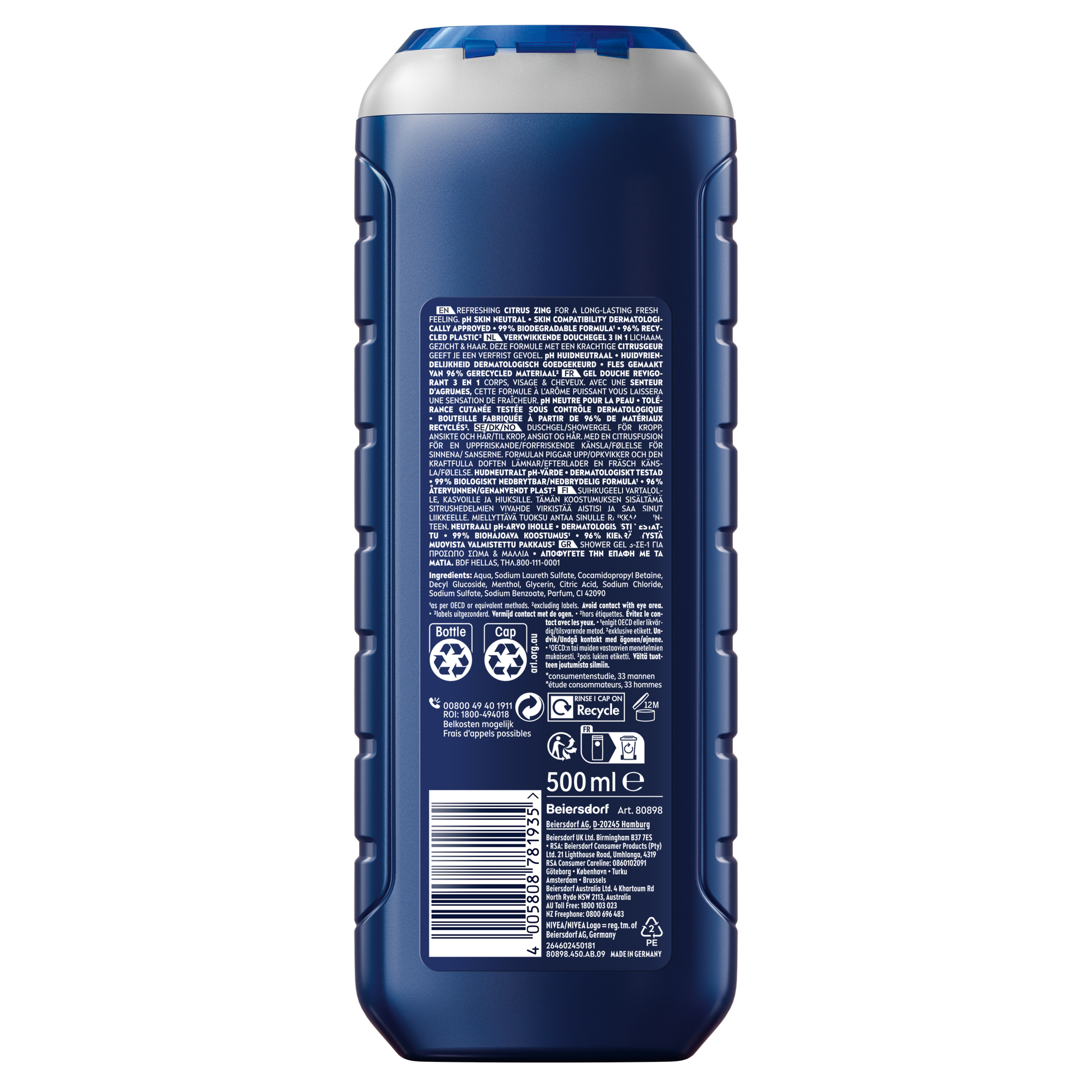 Nivea Men Shower Gel Power Fresh 500ml - Image 2